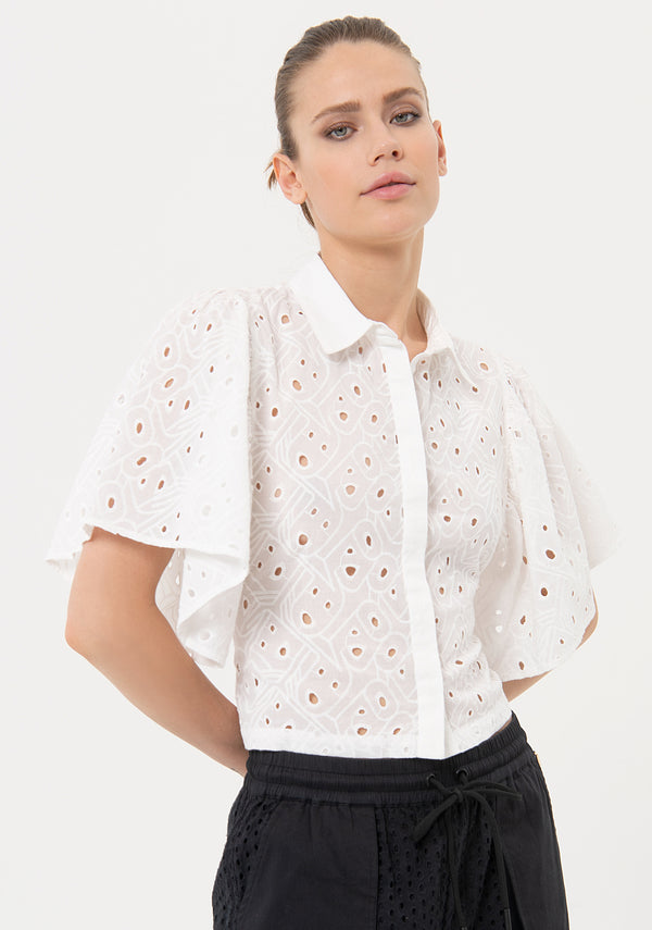 Shirt regular fit made in san Gallo lace Fracomina FJ24ST6001W40401-278-1