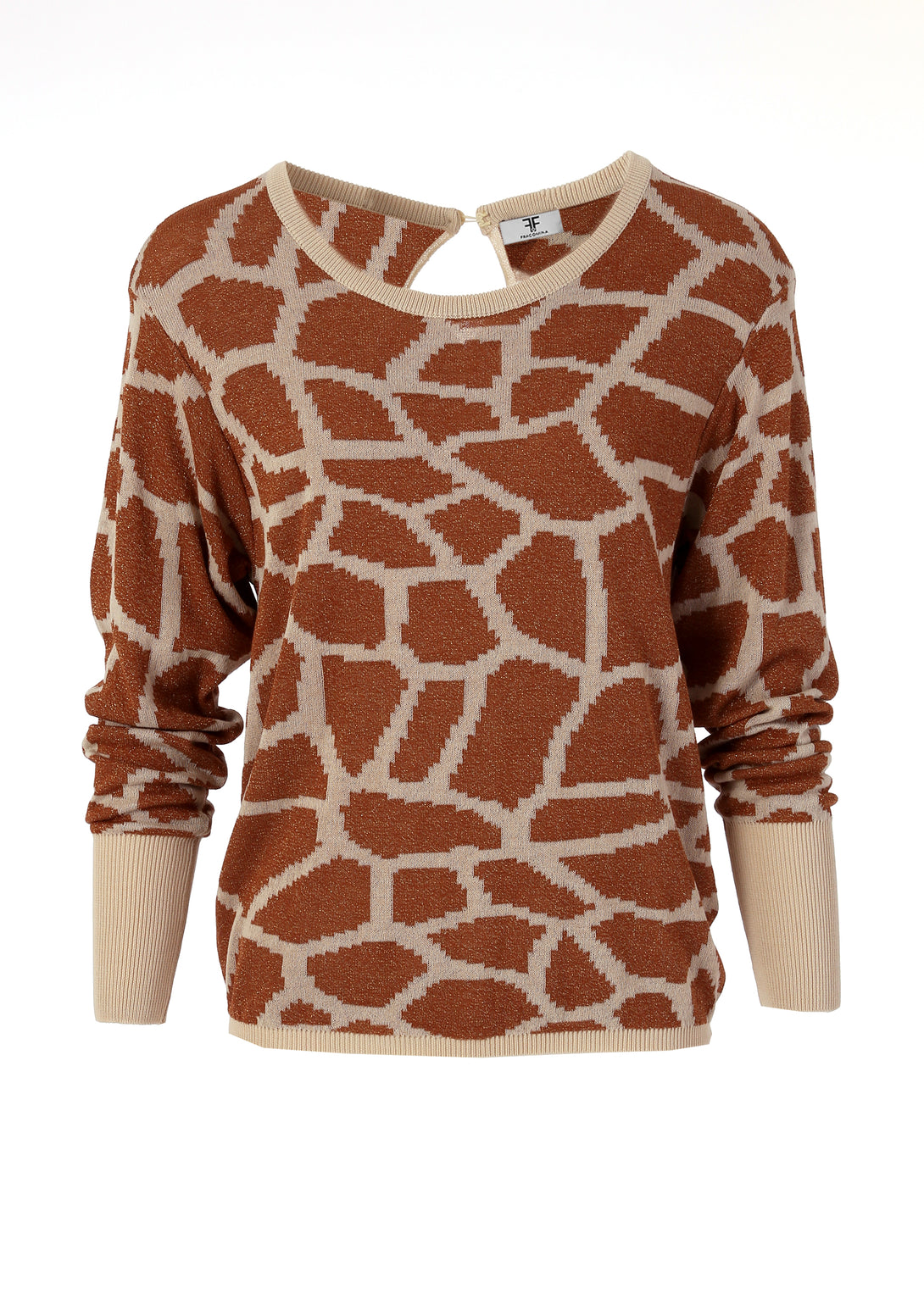 Knitted sweater regular fit with animalier pattern