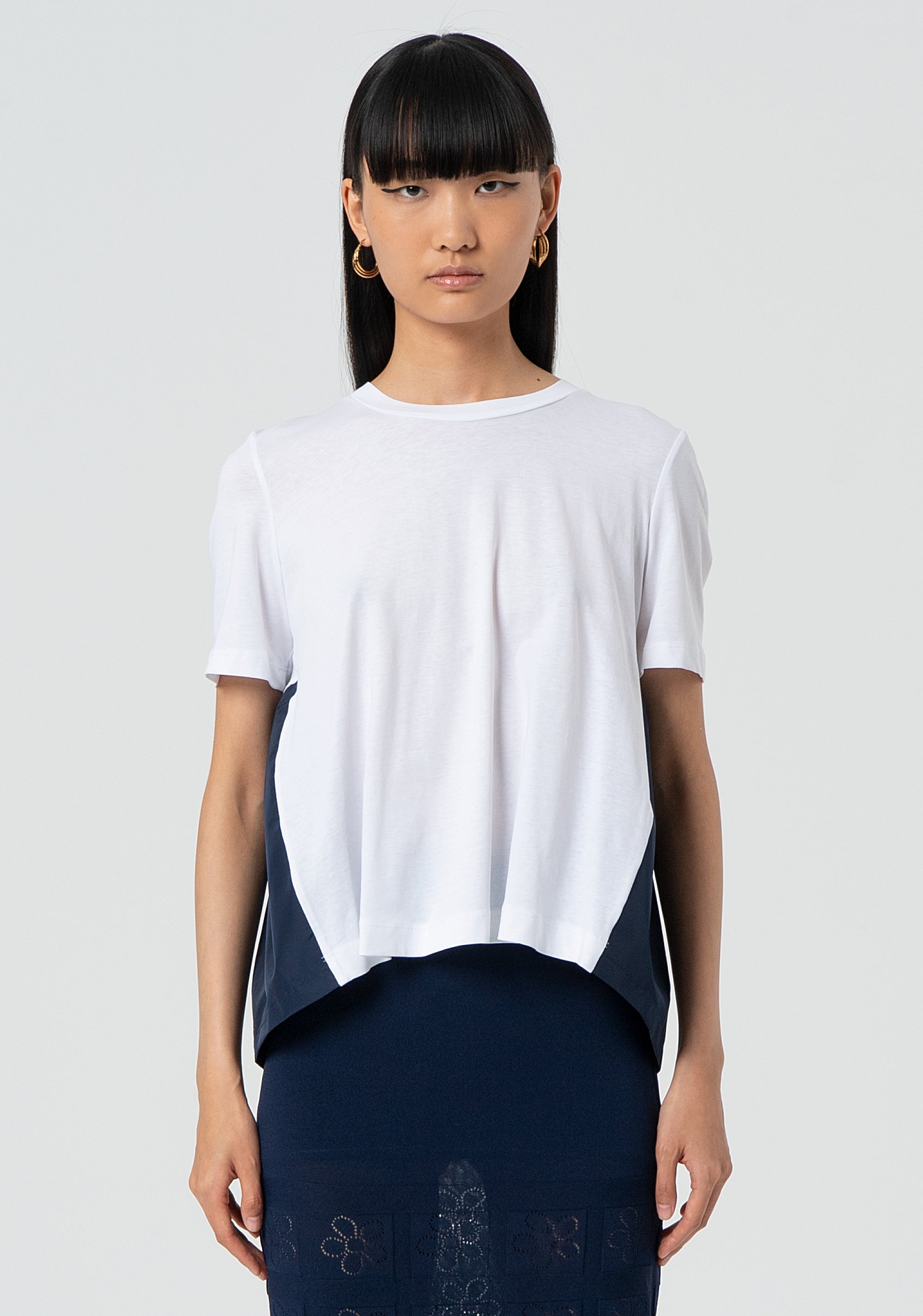 Egg shaped t-shirt with round neck Fracomina FJ25ST3003J40001-283-1