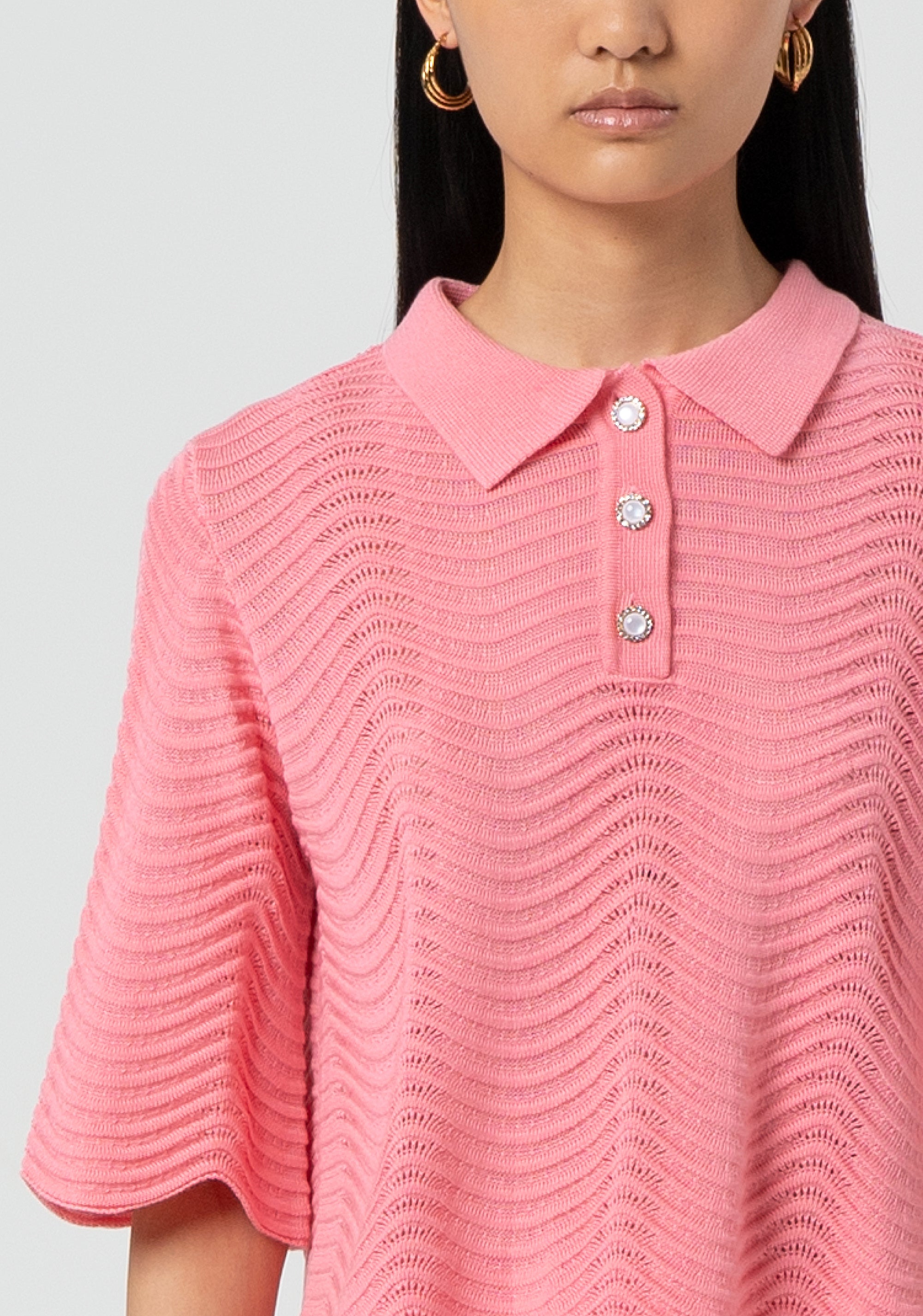 Knitwear regular fit with polo style collar neck Fracomina FJ25ST7005K50501-107-2