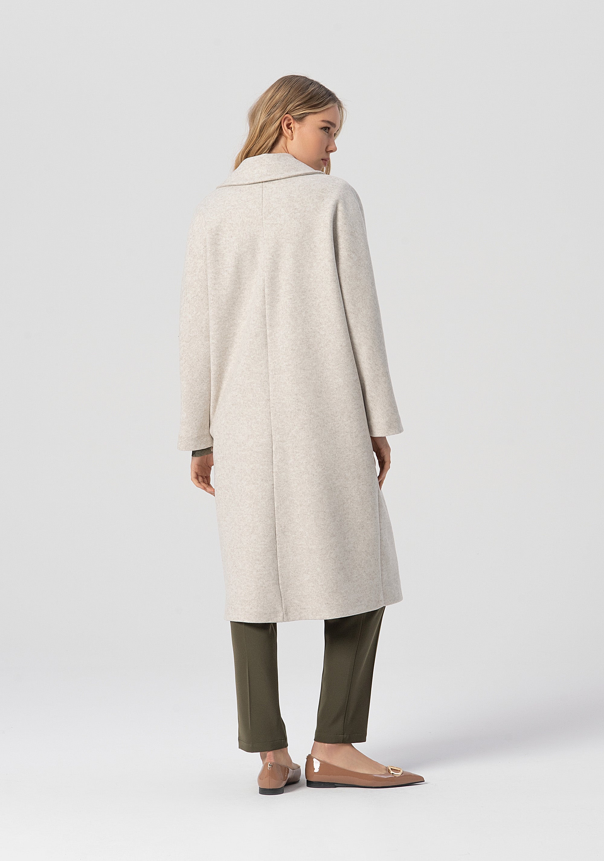 Long coat double breasted soft fit Fracomina FJ25WC1001W81801-T81-3