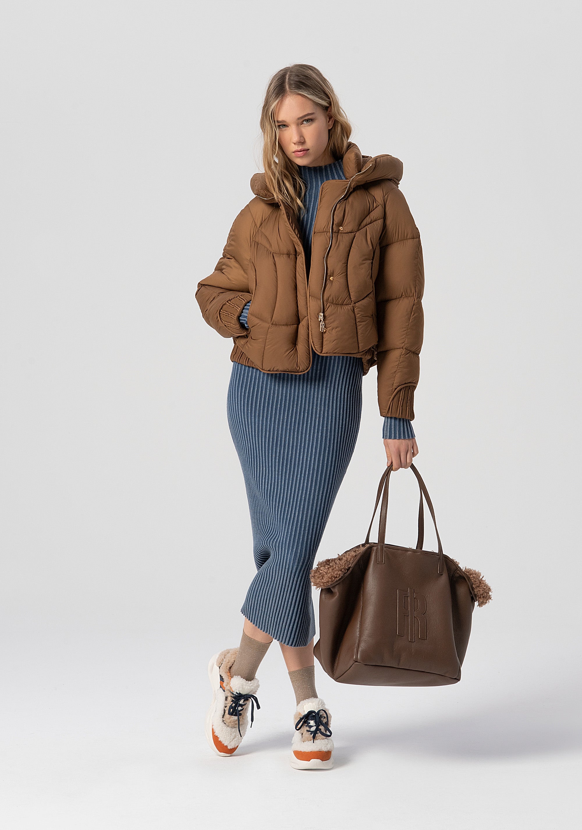 Padded jacket regular fit made in nylon Fracomina FJ25WC3002O42301-A25-4