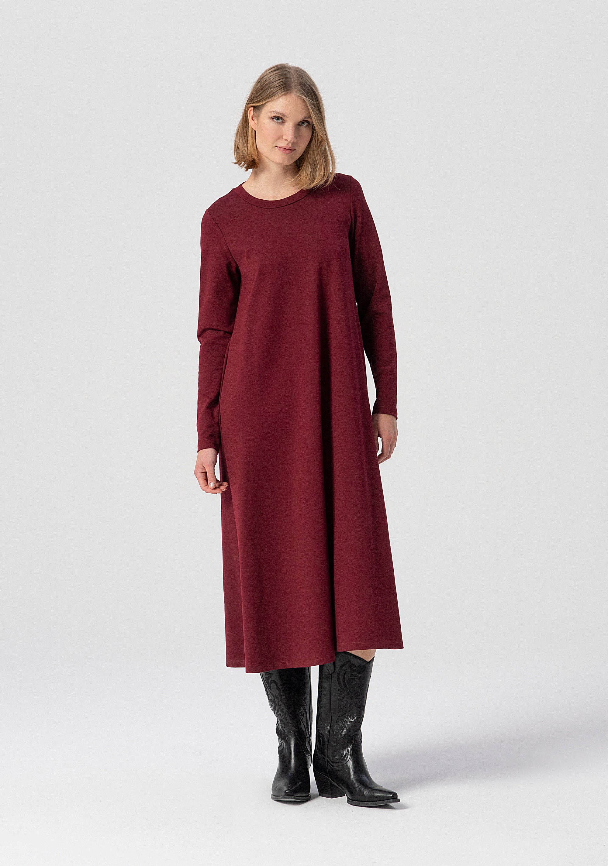 Dress A-shape middle length made in fleece Fracomina FJ25WD2004W72701-H75-1