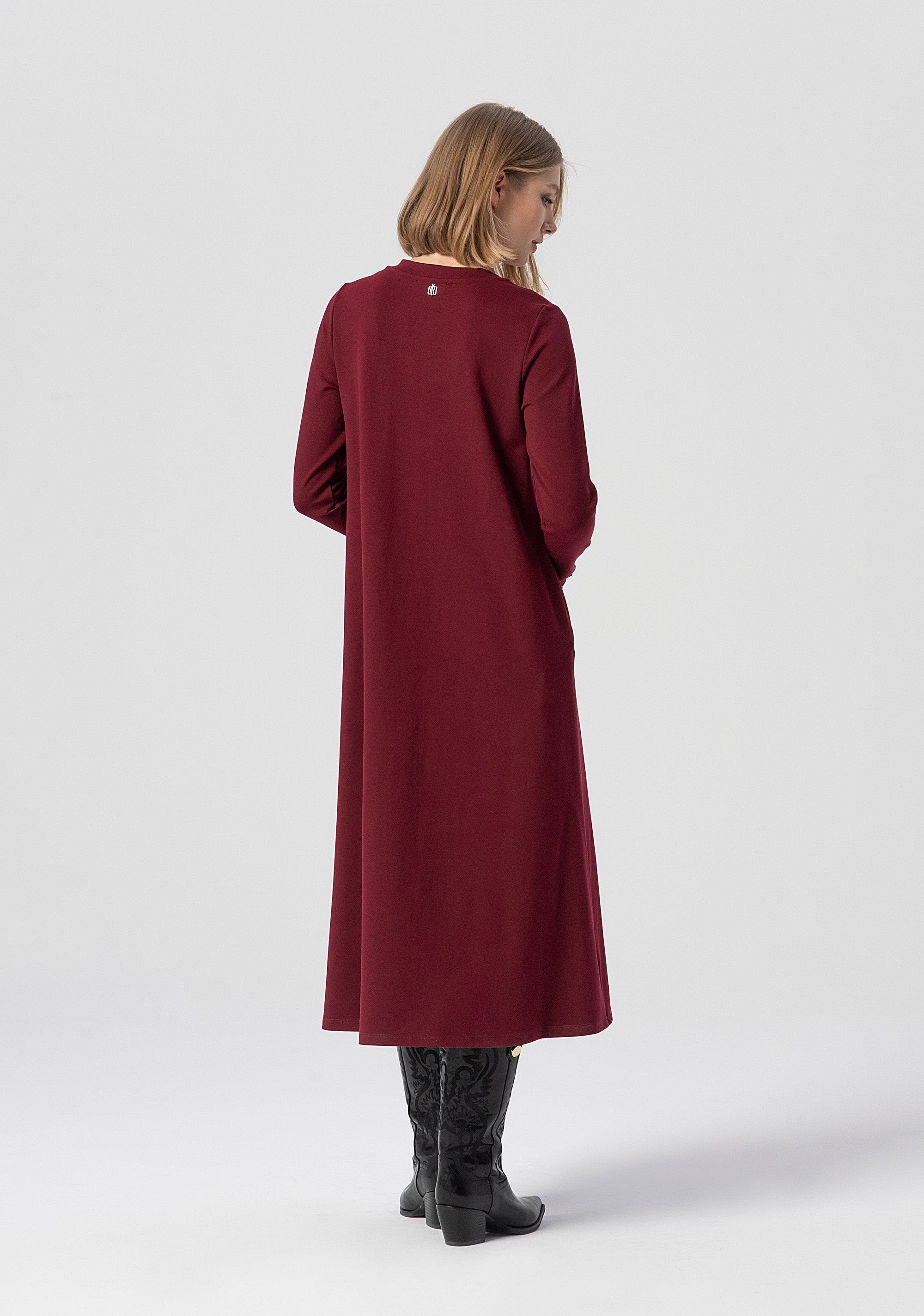 Dress A-shape middle length made in fleece Fracomina FJ25WD2004W72701-H75-3