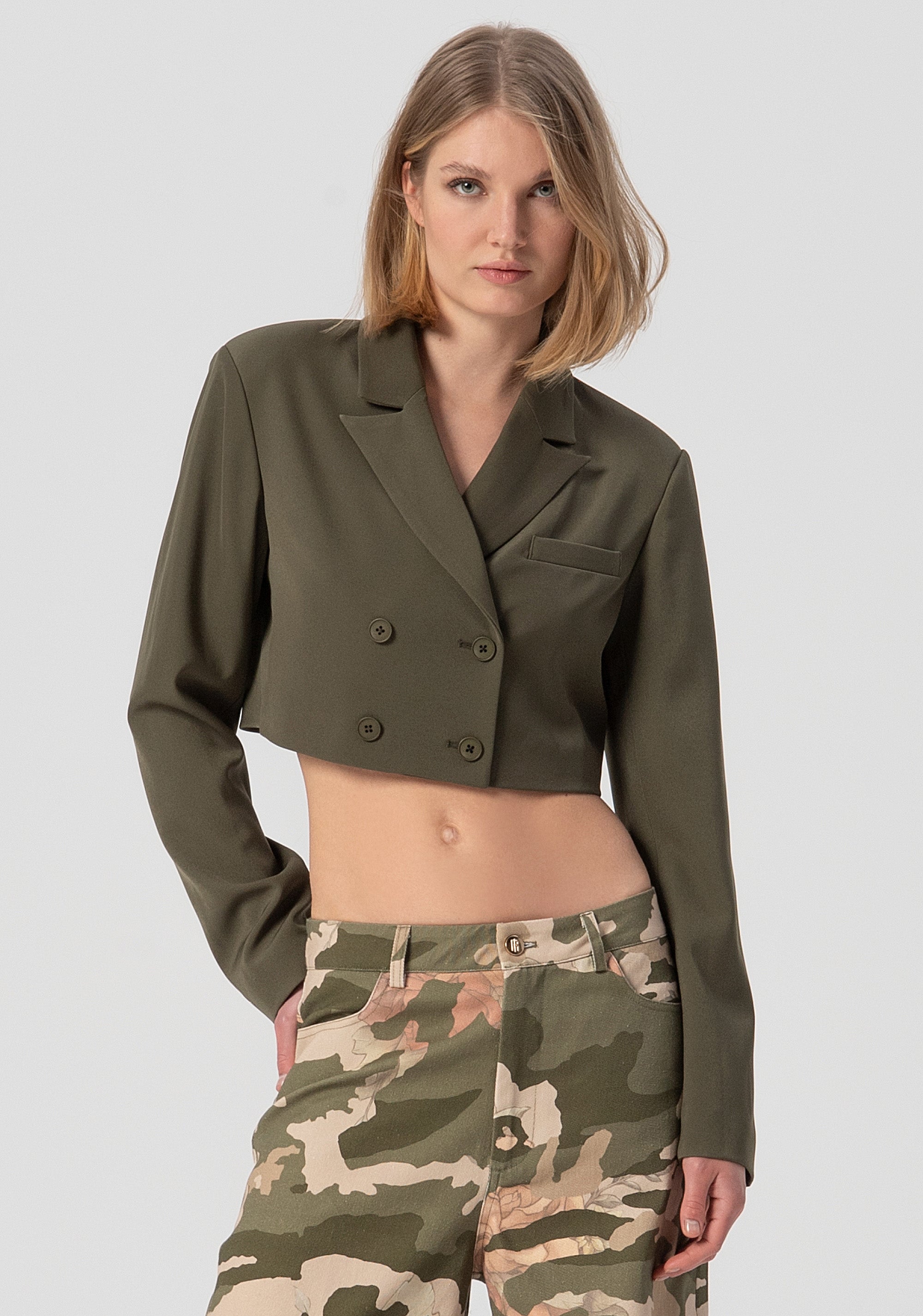 Blazer cropped double breasted Fracomina FJ25WJ1001W42901-M20-1