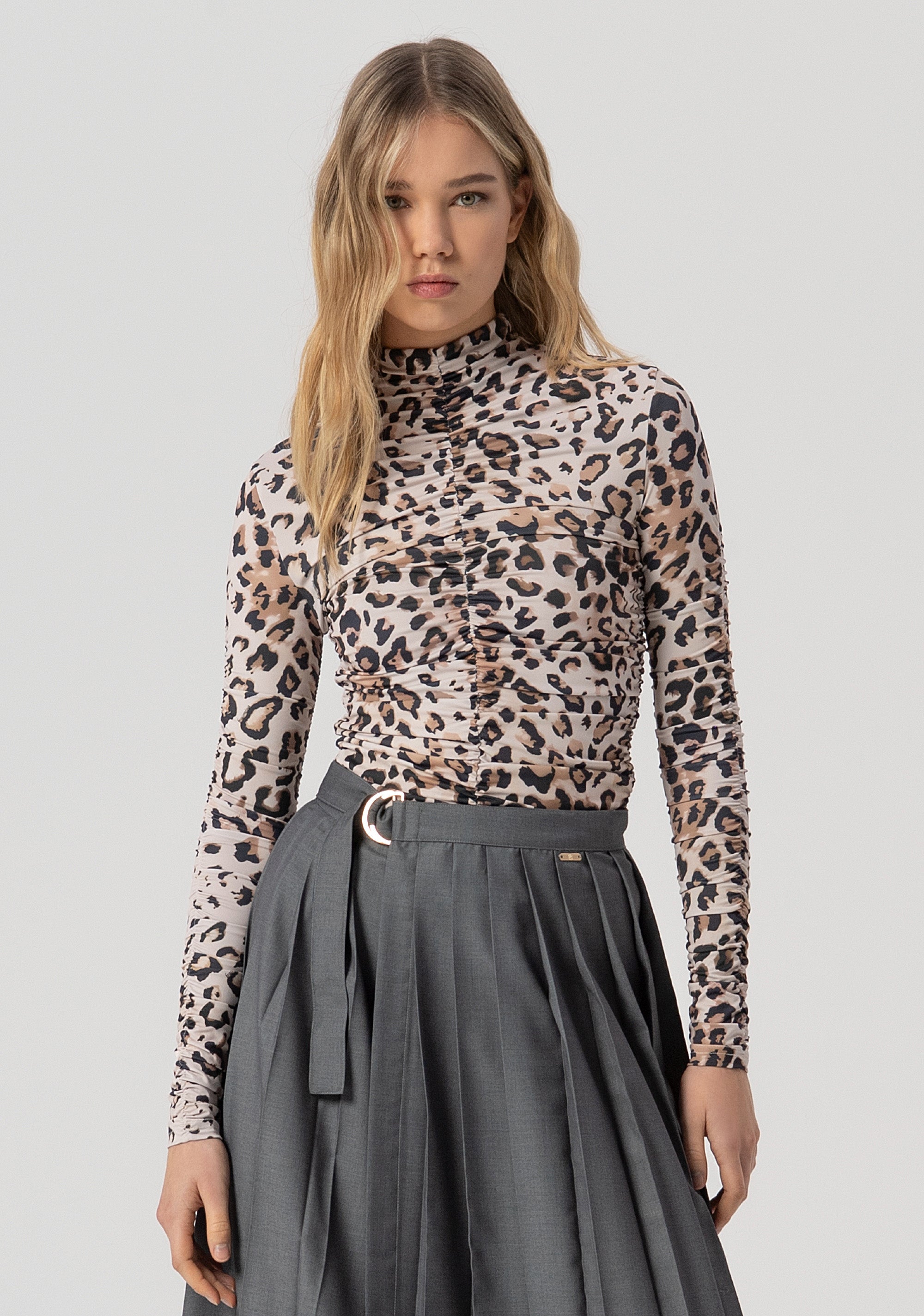 Top tight fit with animalier pattern Fracomina FJ25WT3001J47201-C80-1_28640901-6581-441b-ad47-9ad891ac7cda