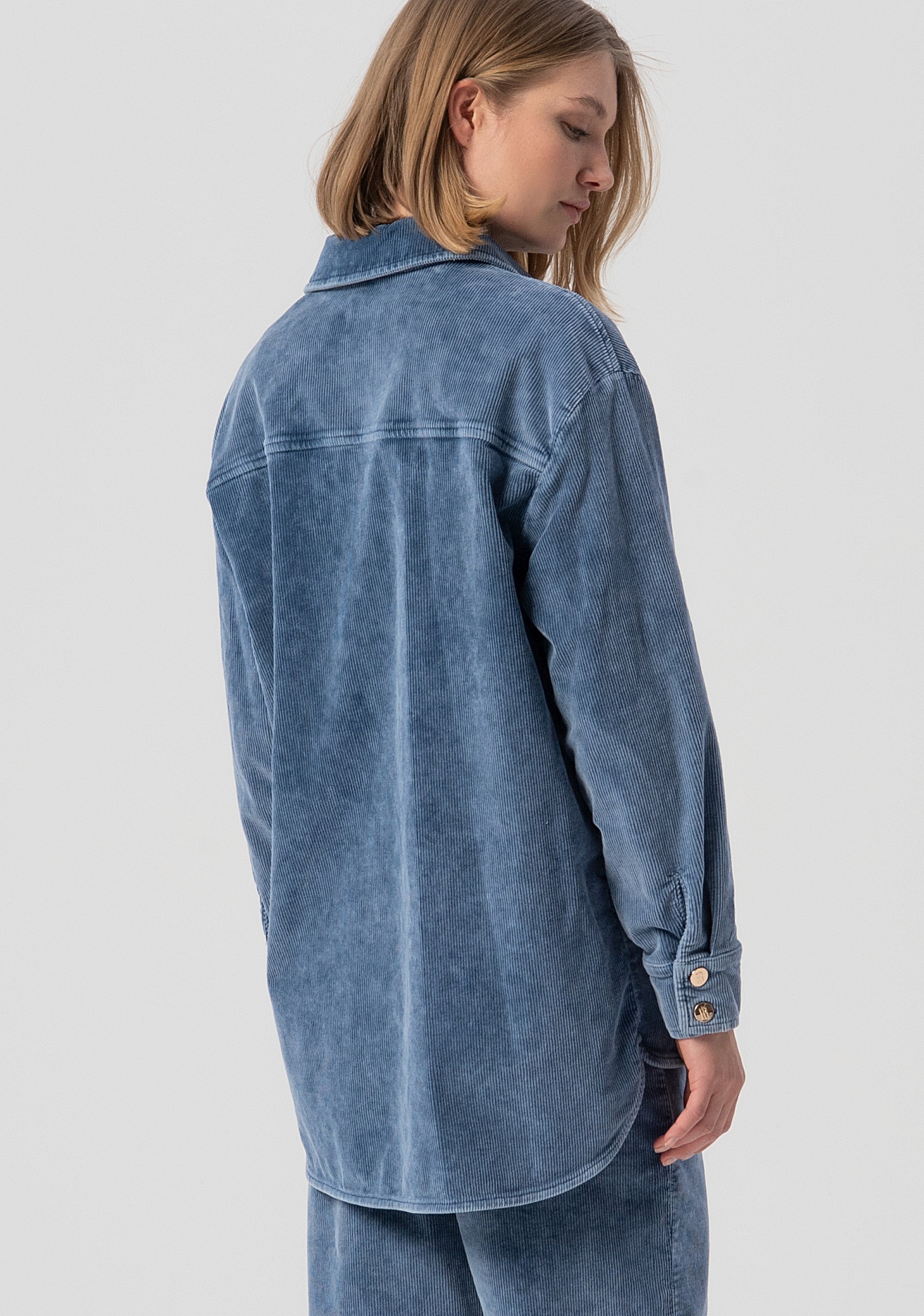 Long shirt over fit made in velvet with used effect Fracomina FJ25WT6003W59601-166-3