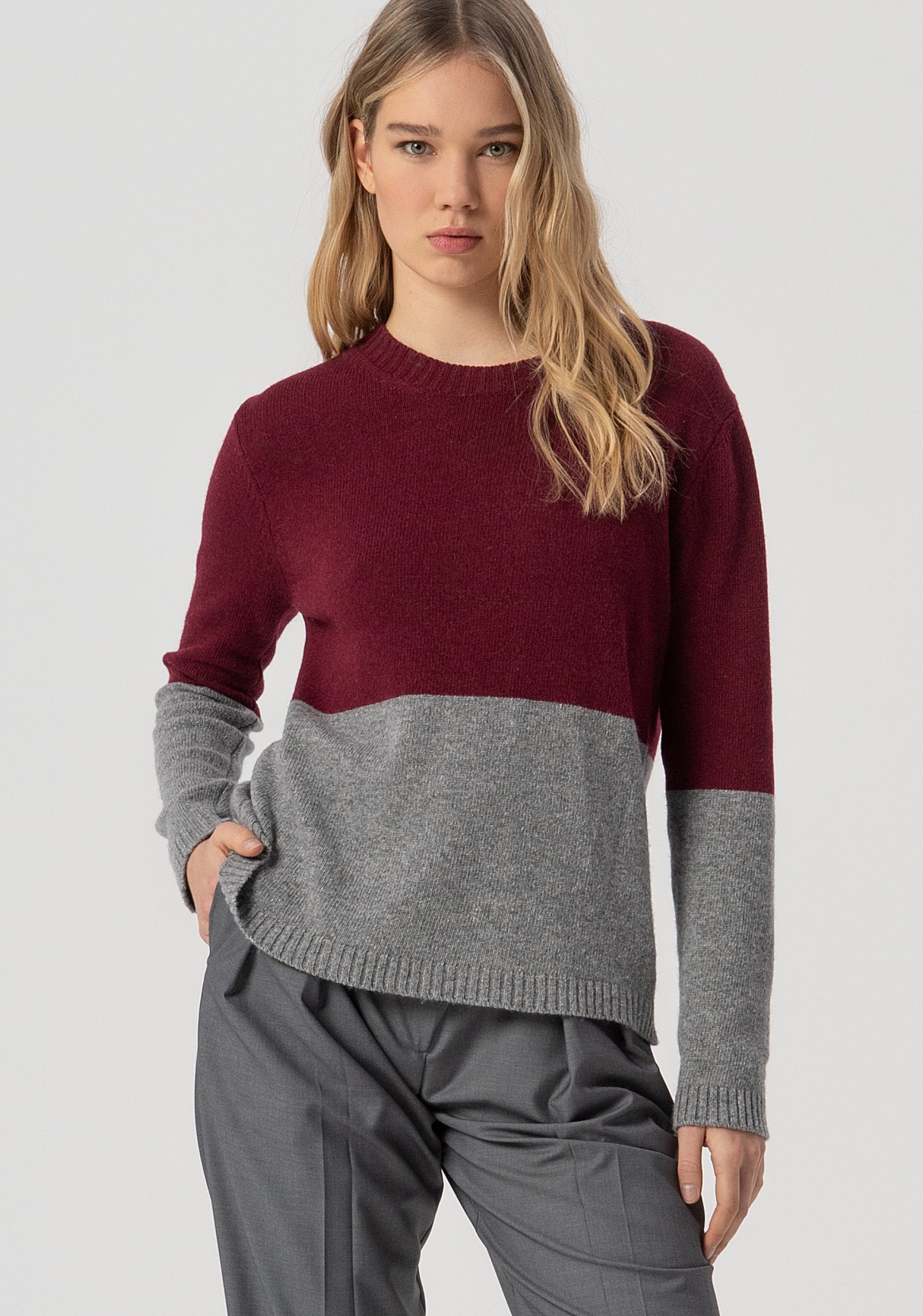 Knitwear regular fit, double color, made in wool and cachemire Fracomina FJ25WT7014K55701-T88-1