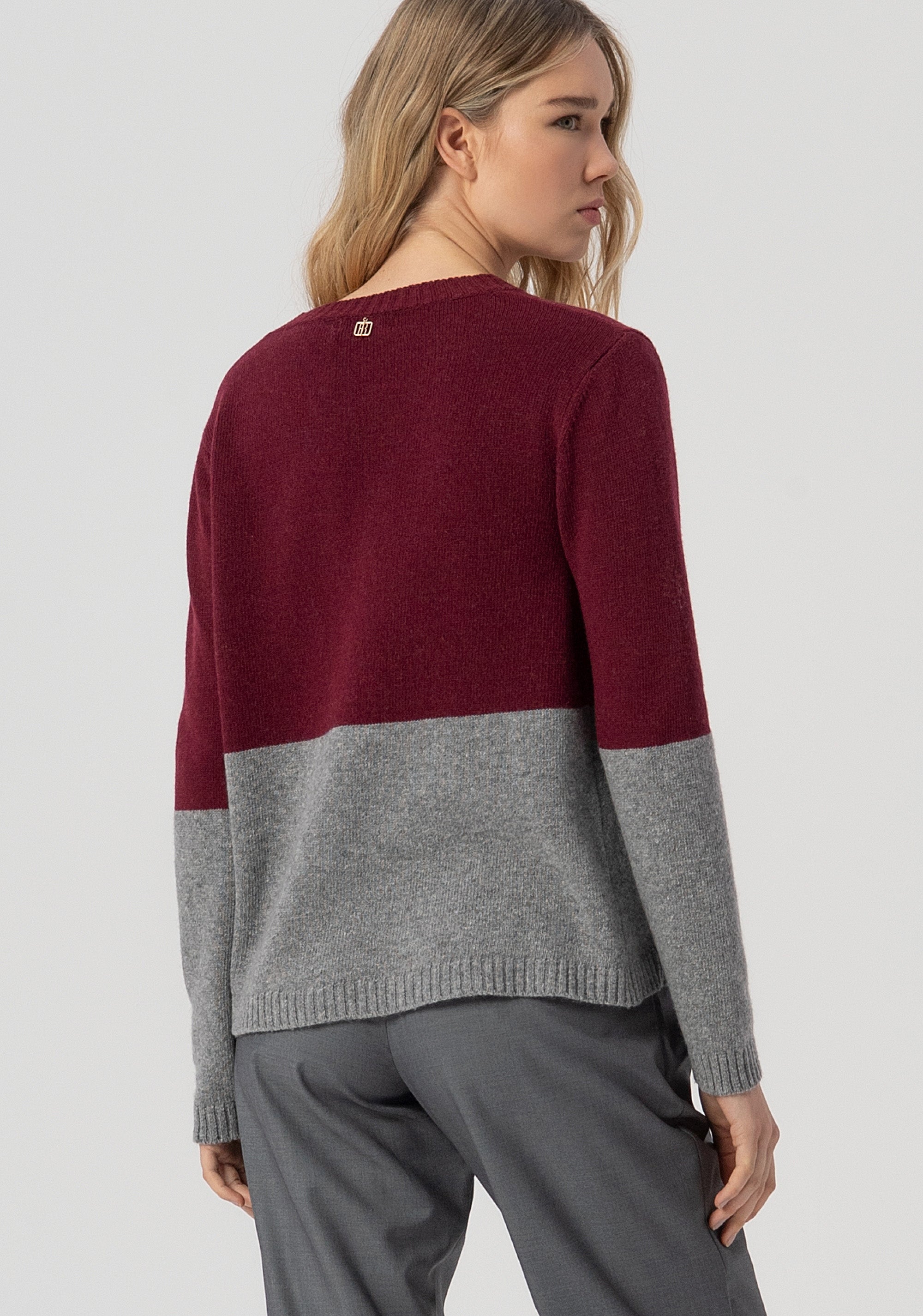 Knitwear regular fit, double color, made in wool and cachemire Fracomina FJ25WT7014K55701-T88-3