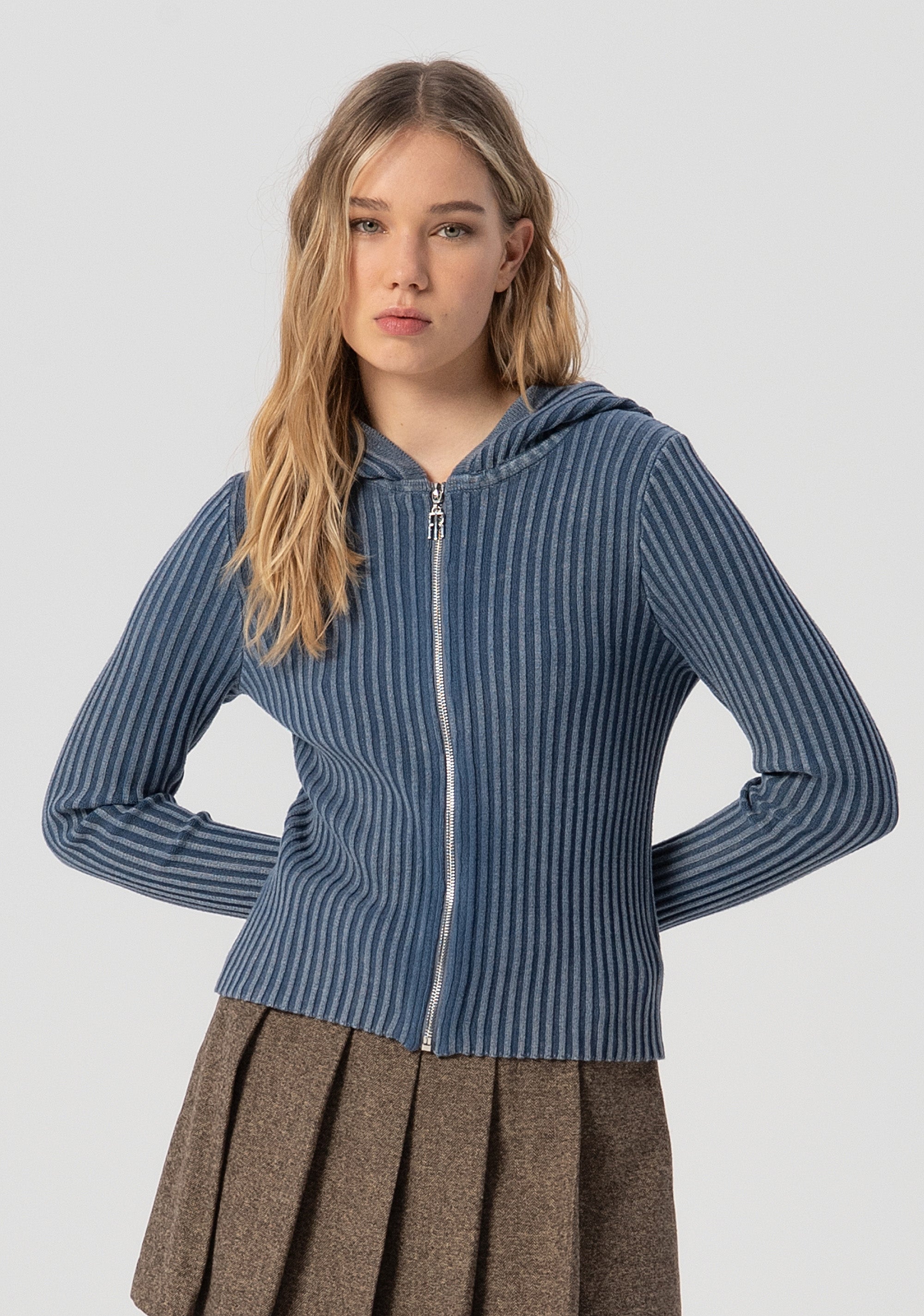 Cardigan tight fit with plaits and hood Fracomina FJ25WT8011K414O3-166-1