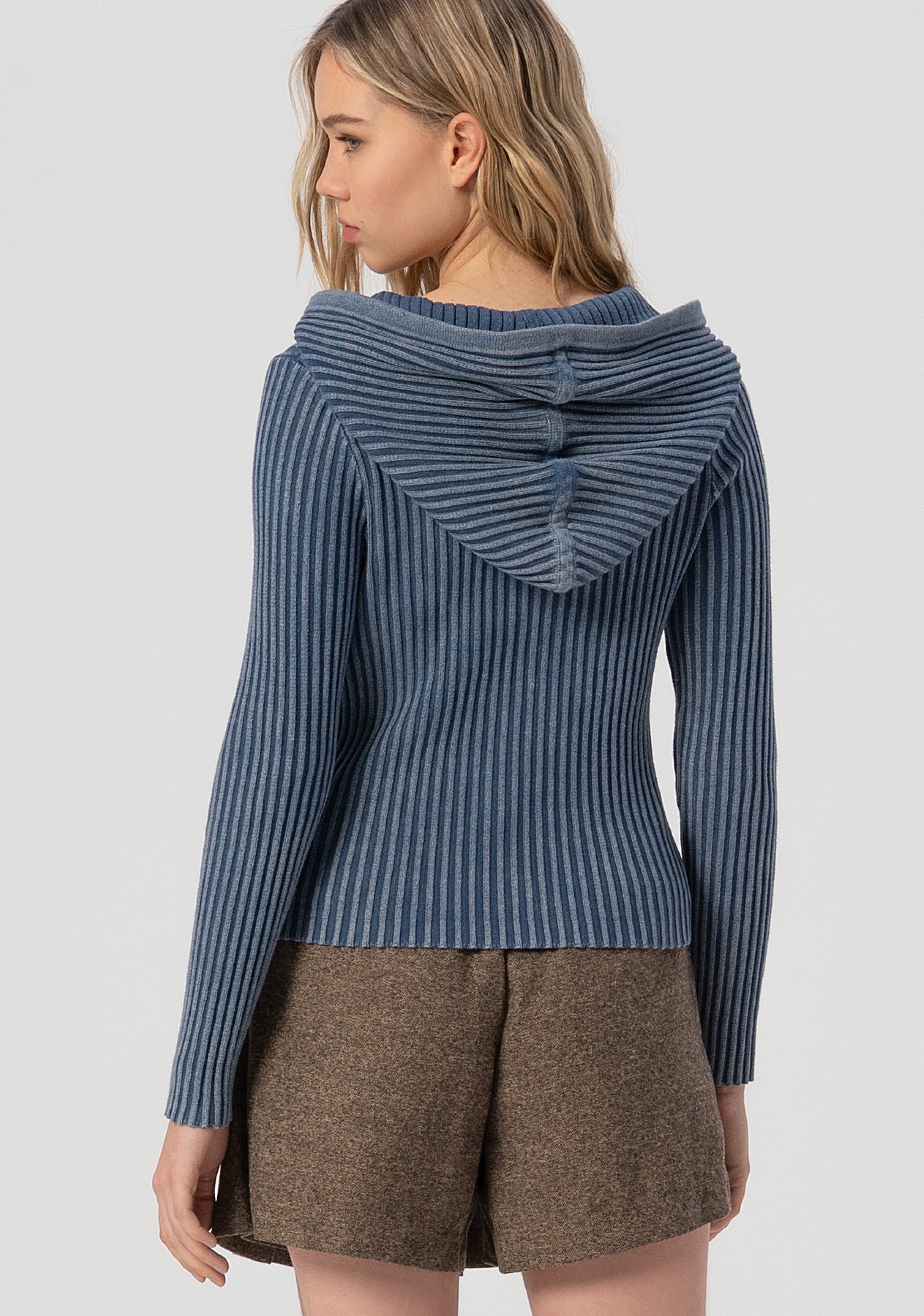Cardigan tight fit with plaits and hood Fracomina FJ25WT8011K414O3-166-3