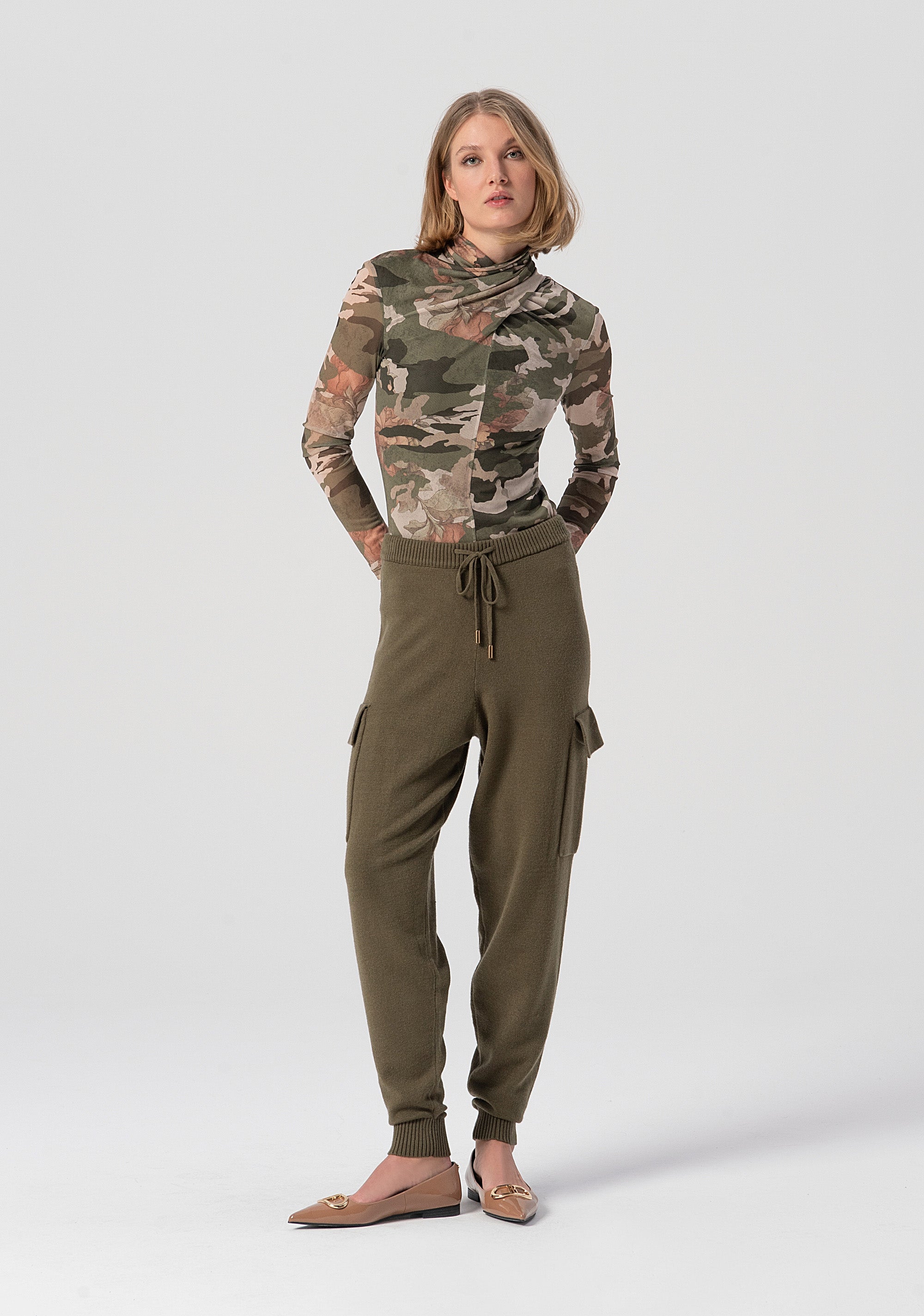 Knitted jogger pant regular fit Fracomina FJ25WV2001K50201-M20-1