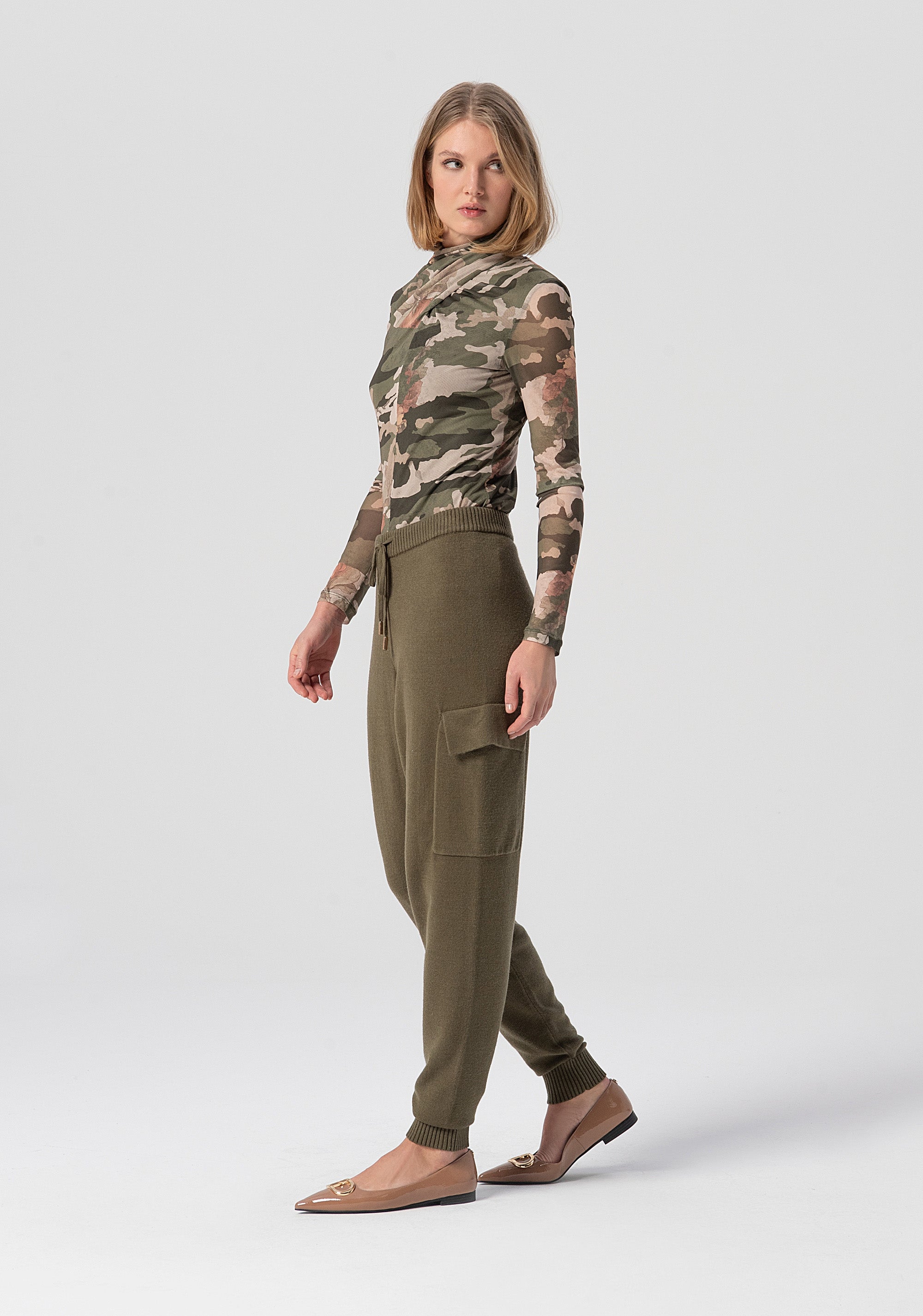 Knitted jogger pant regular fit Fracomina FJ25WV2001K50201-M20-3