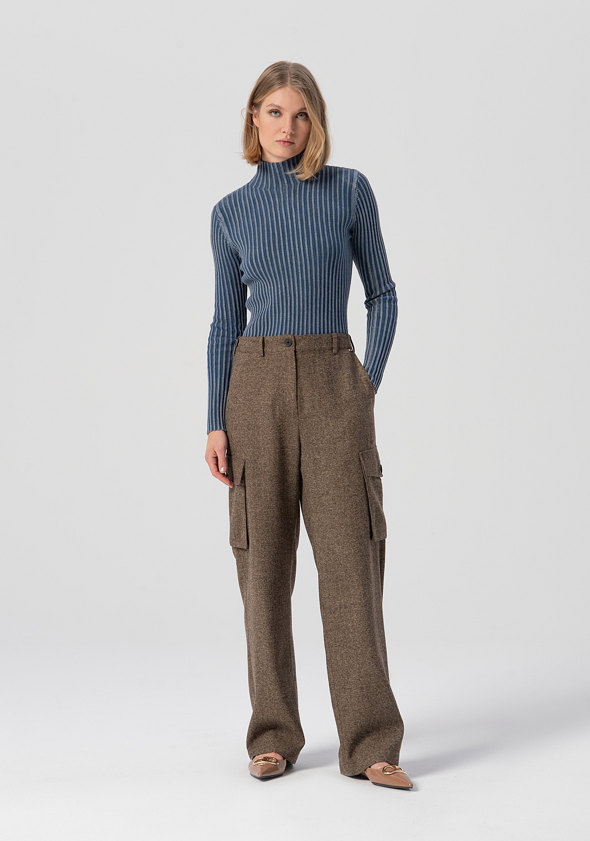 Cargo pant made in tweed Fracomina FJ25WVC003W81601-091-1