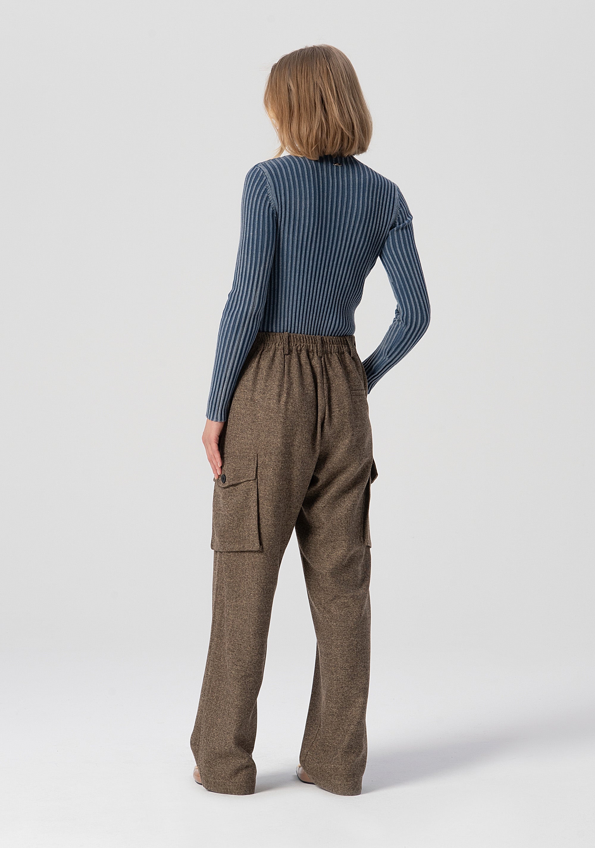 Cargo pant made in tweed Fracomina FJ25WVC003W81601-091-3