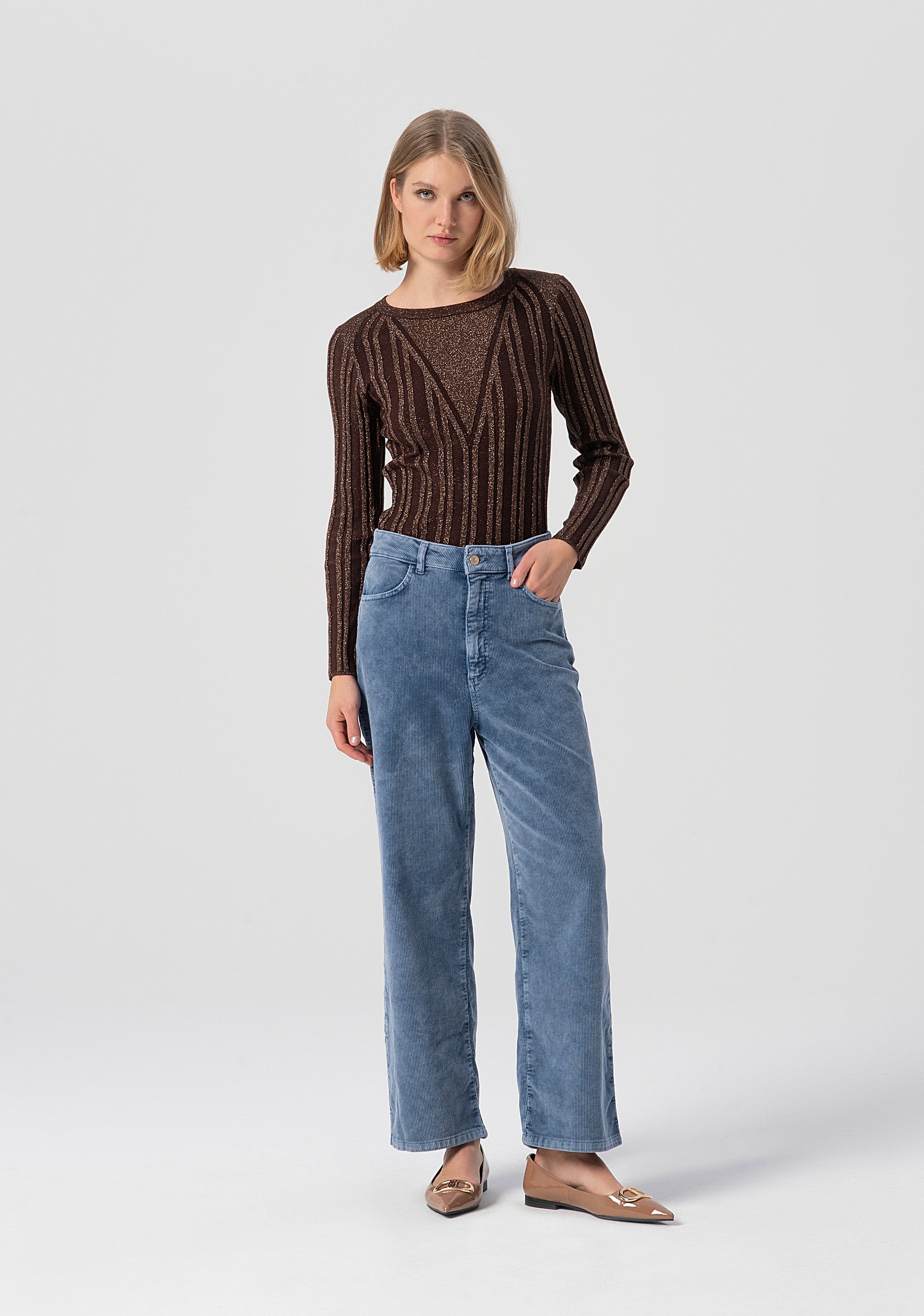 Carrot pant made in velvet Fracomina FJ25WVD004W59601-166-1
