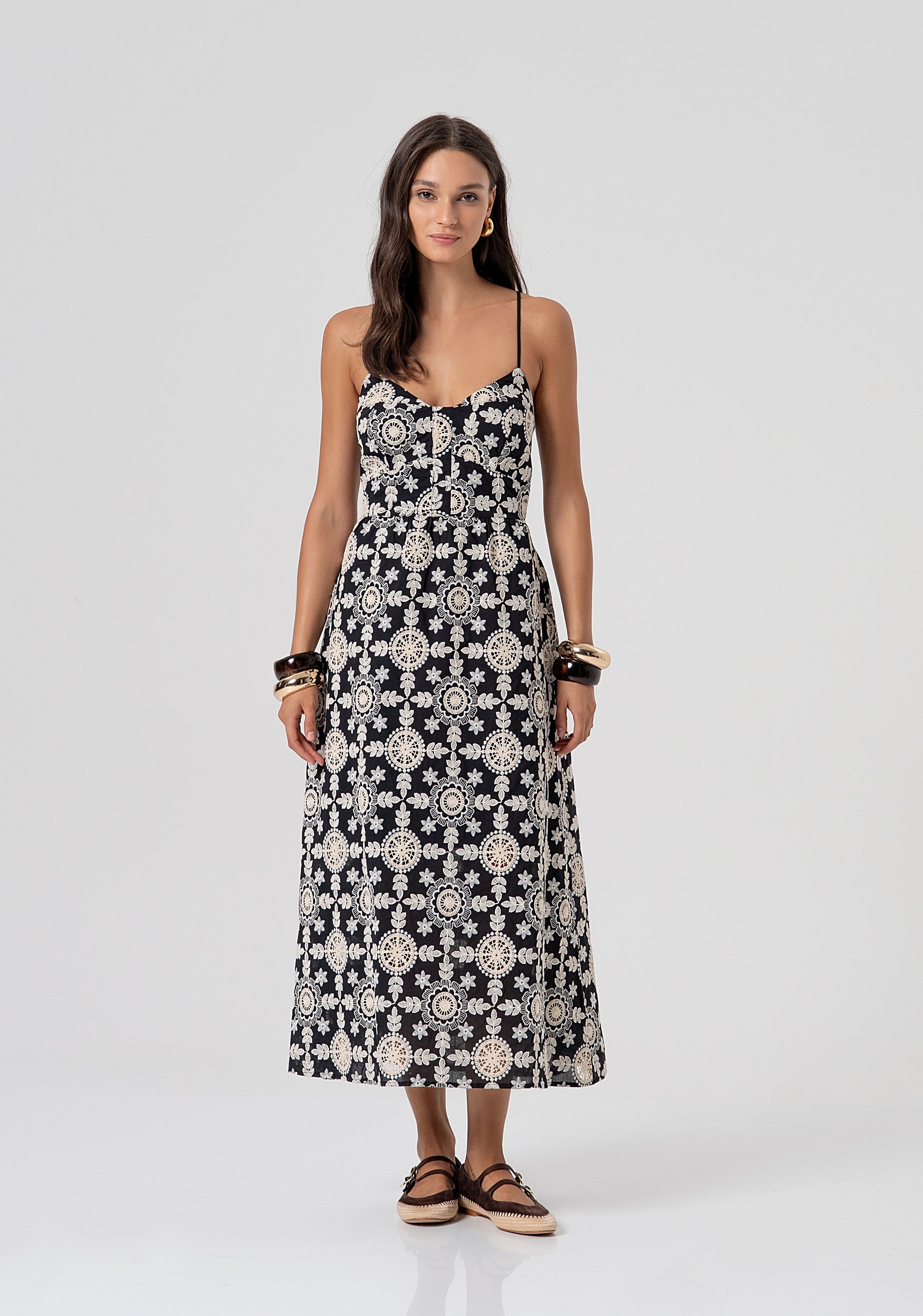 Dress regular fit middle size made in cotton with flowery pattern Fracomina FJ26SD2007W400E5-816-1