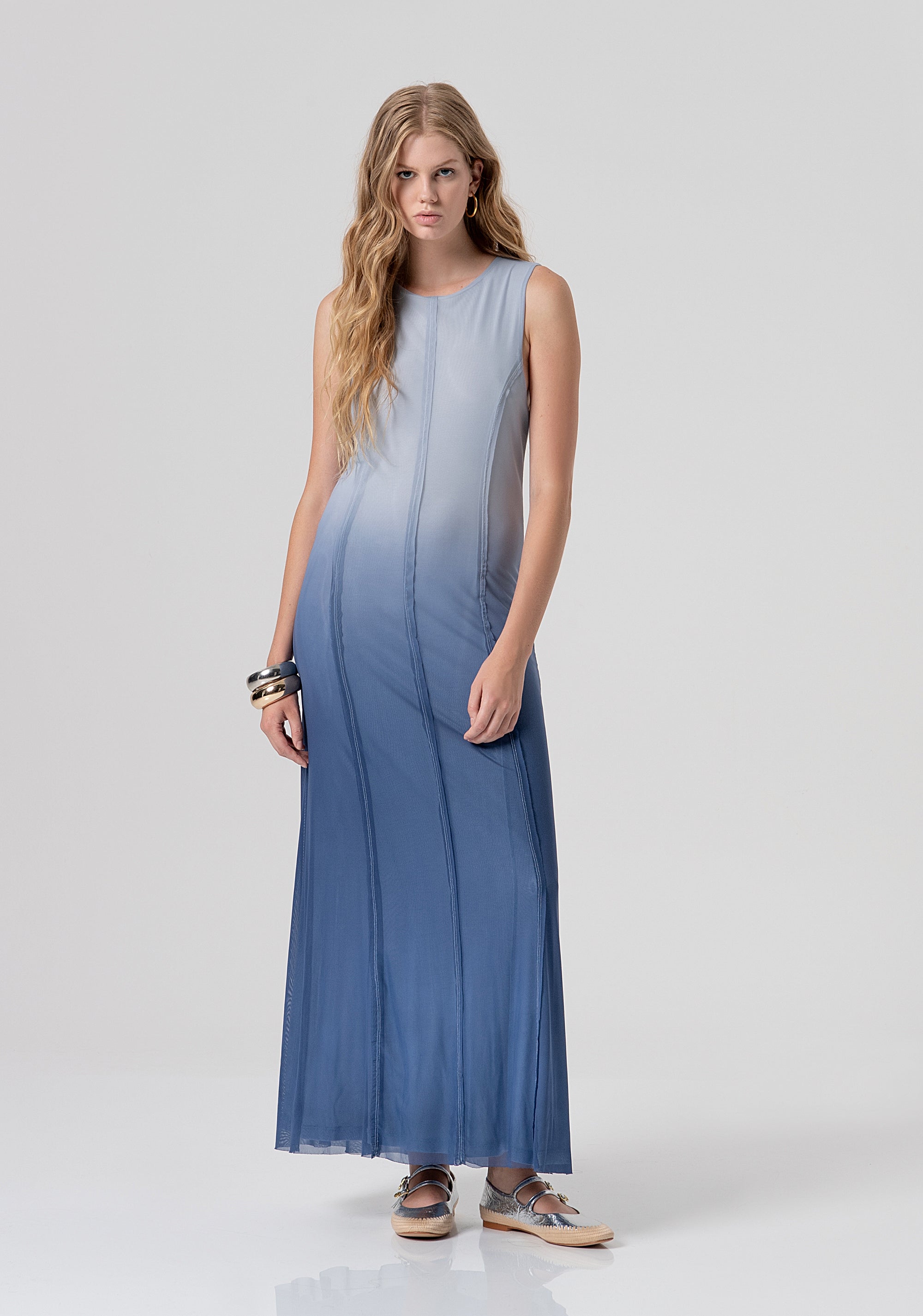 Long dress tight fit with blurred effect Fracomina FJ26SD3003W42401-M43-1