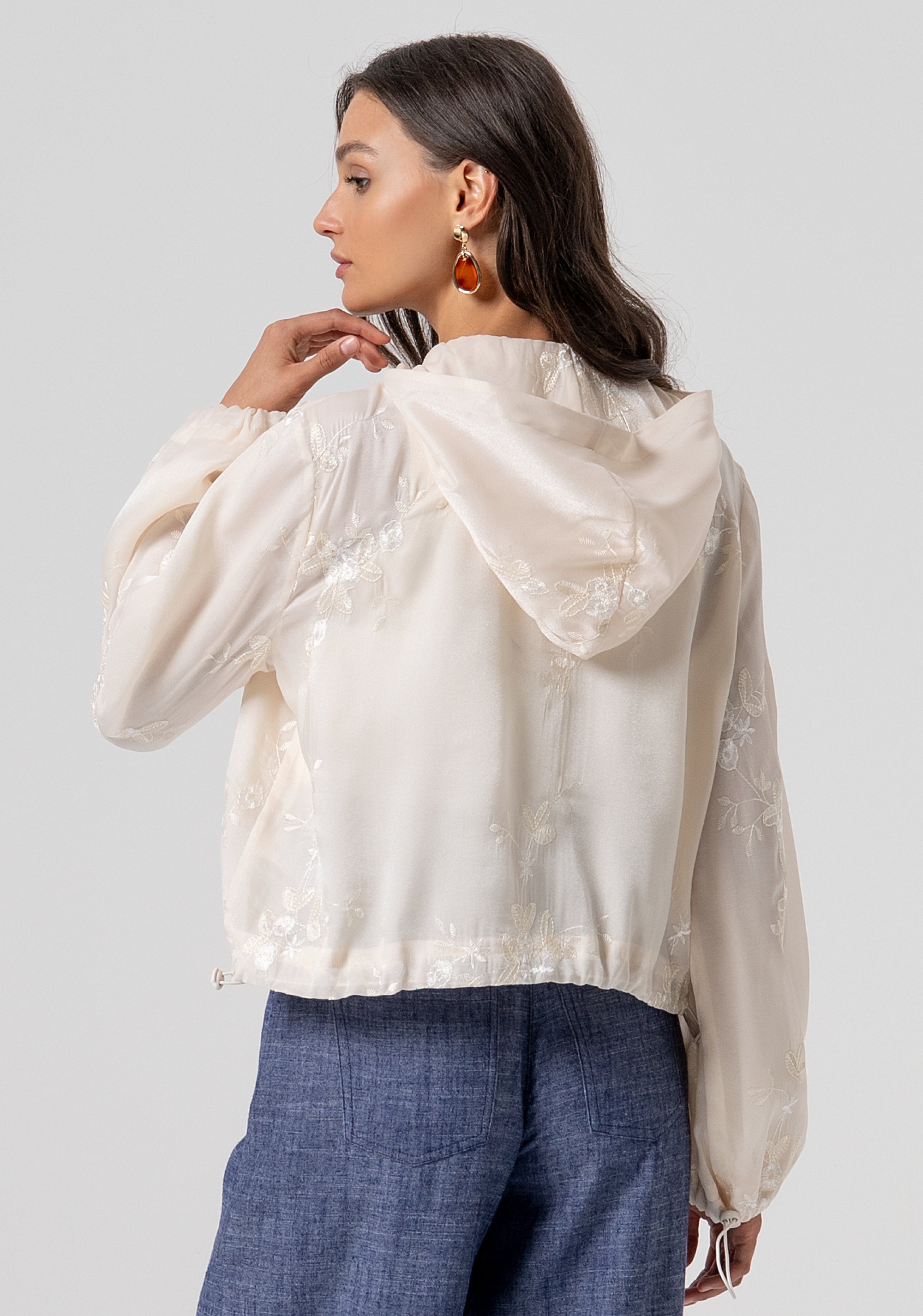 Bomber jacket regular fit with flowery embroideries Fracomina FJ26SJ1001W77501-472-3