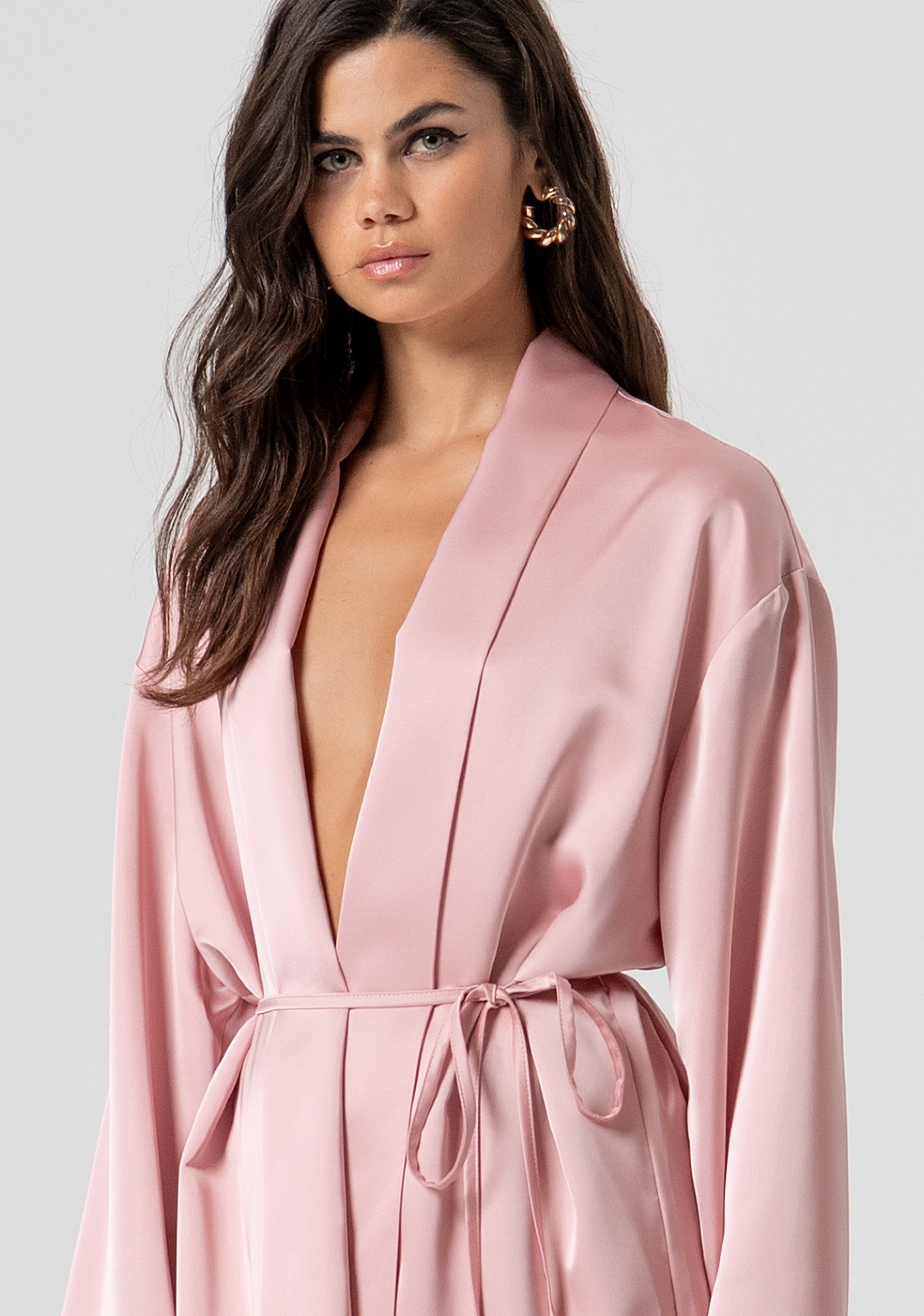 Kimono jacket regular fit made in satin Fracomina FJ26SJ3001W47001-103-2