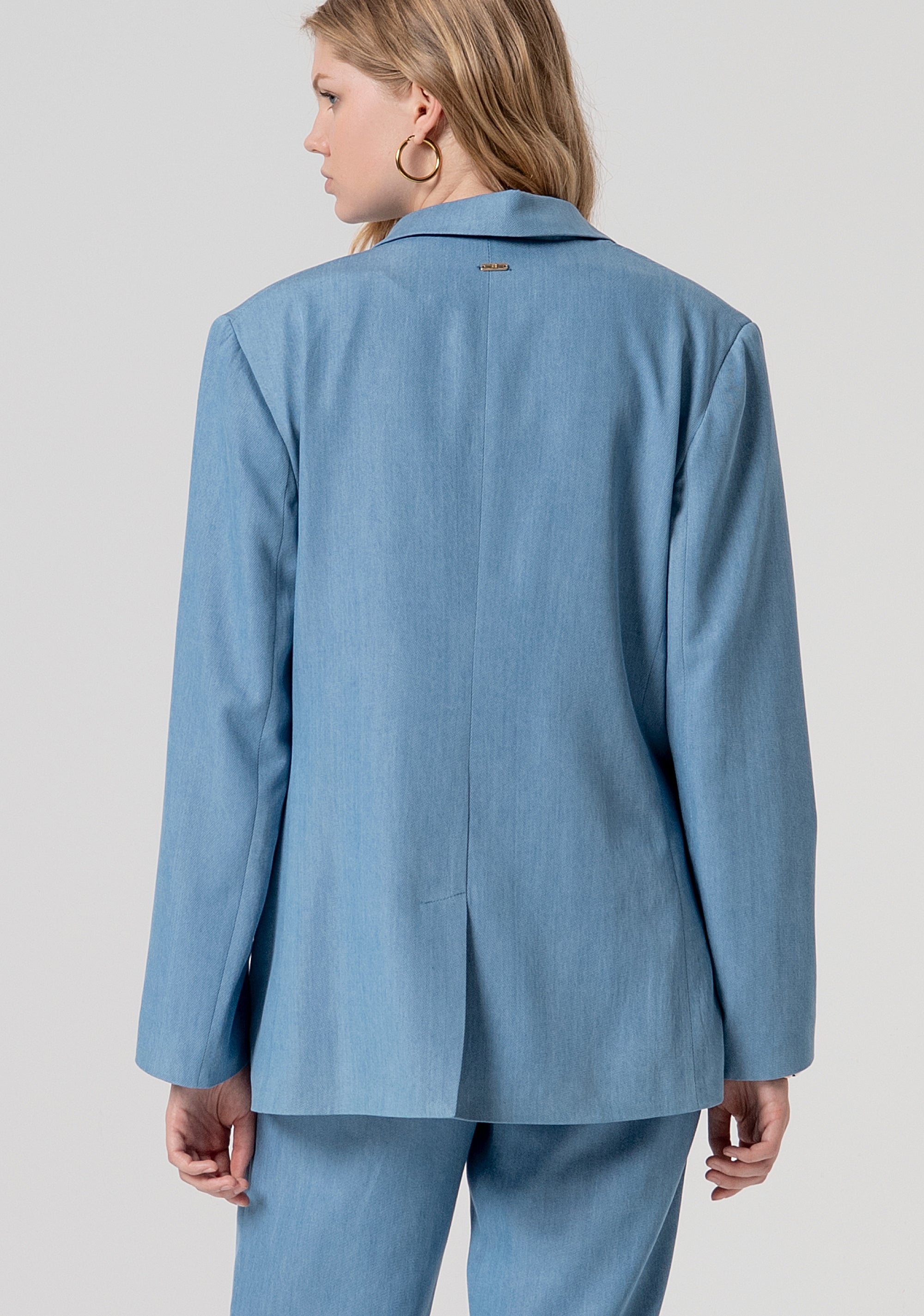 Long blazer jacket regular fit made in lyocell Fracomina FJ26SJ3002W78301-175-3