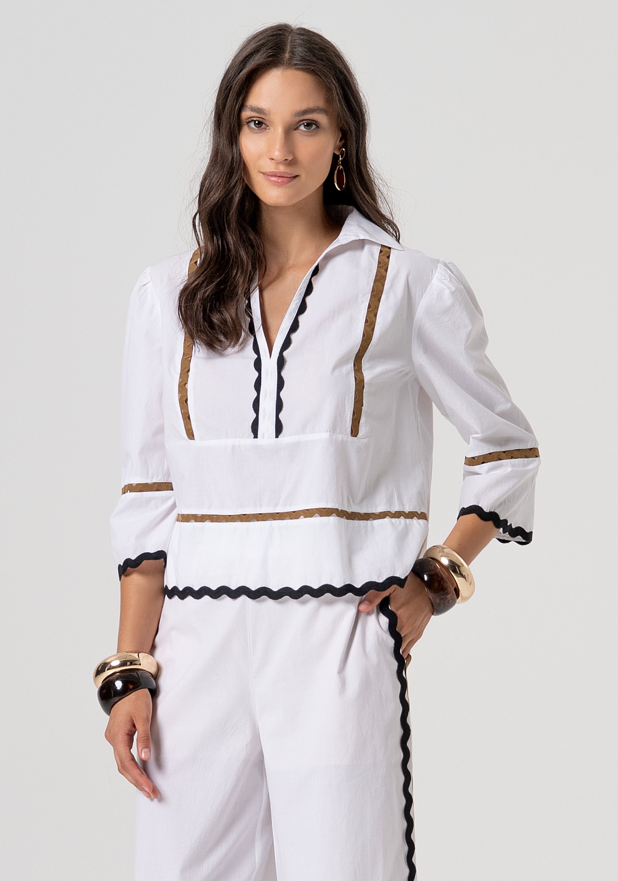 Blouse regular fit made in cotton popeline Fracomina FJ26ST6002W40001-278