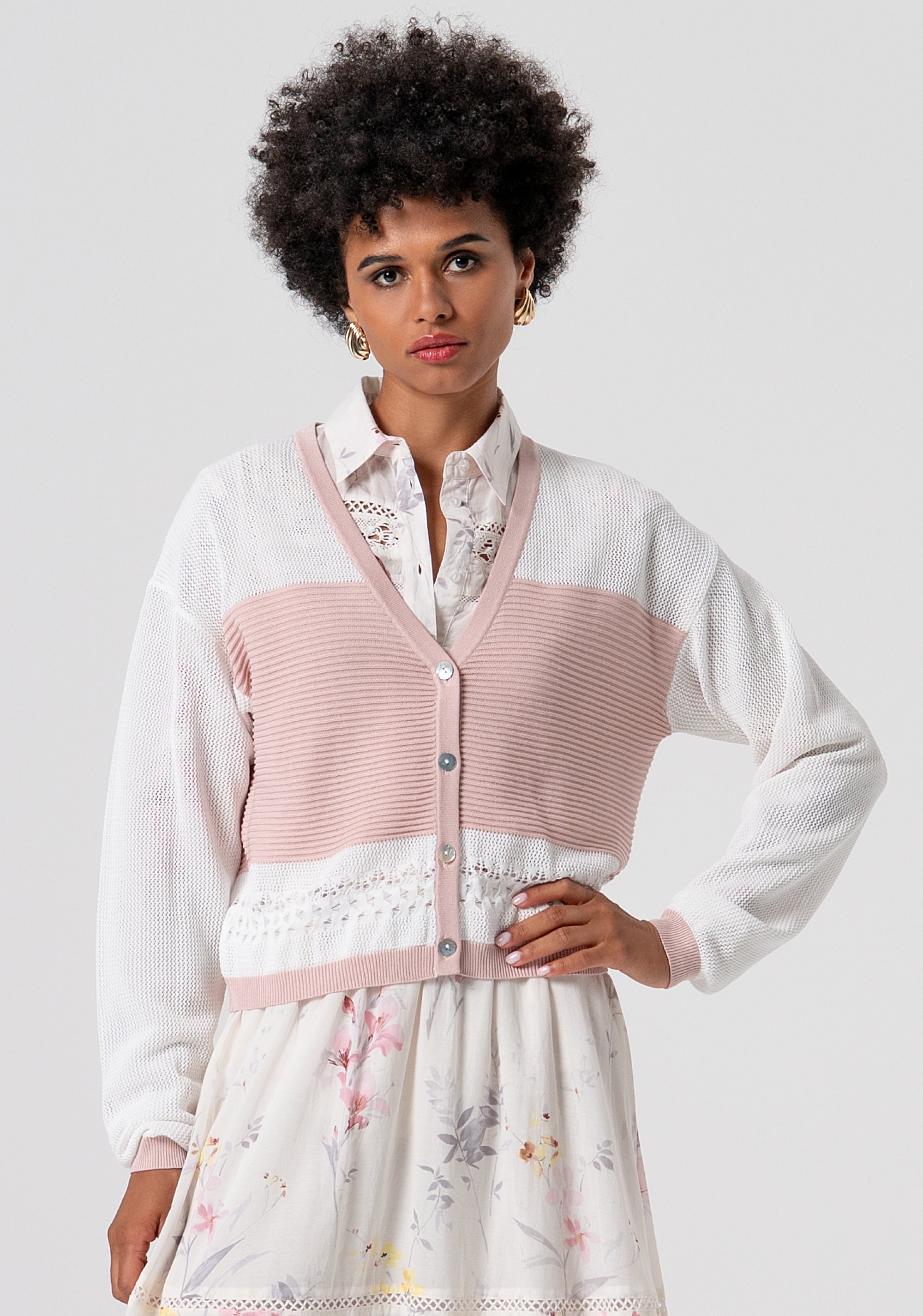 Cardigan regular fit with long sleeves Fracomina FJ26ST8001K435S3-G95-1