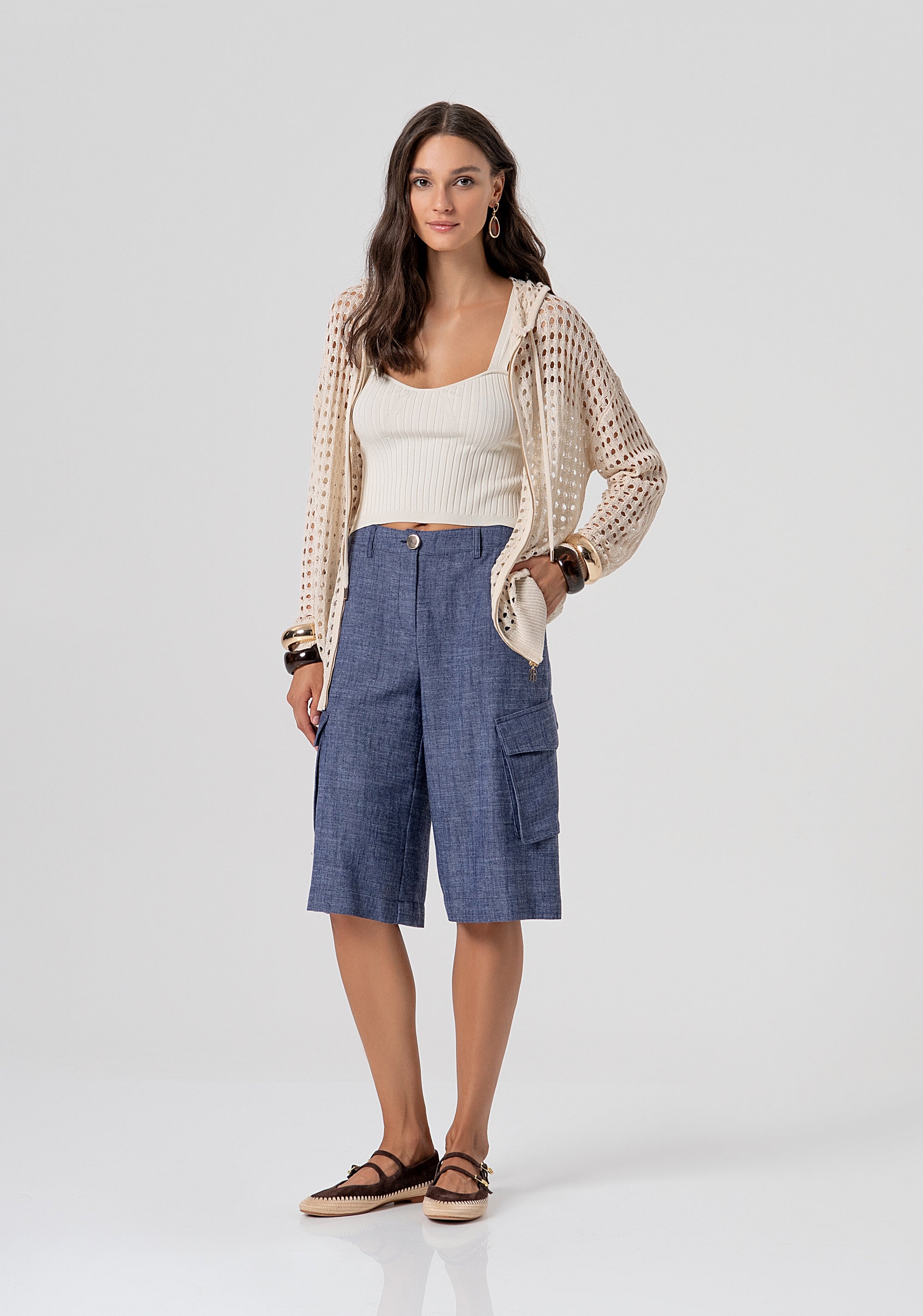 Cardigan regular fit with openwork Fracomina FJ26ST8003K421O7-251-4