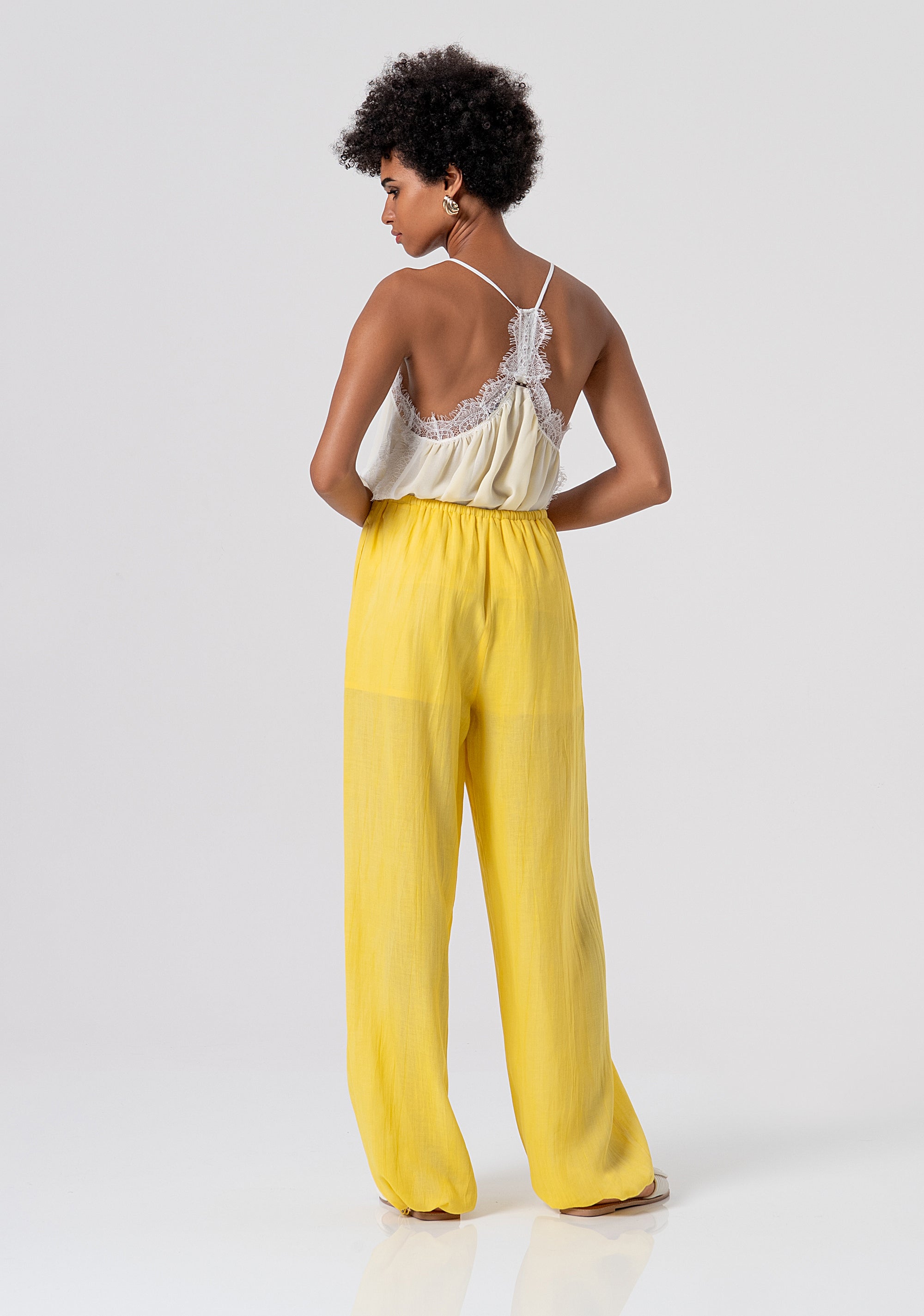 Palazzo pant wide fit made in linen and lyocell Fracomina FJ26SV2002W83801-Q91-3