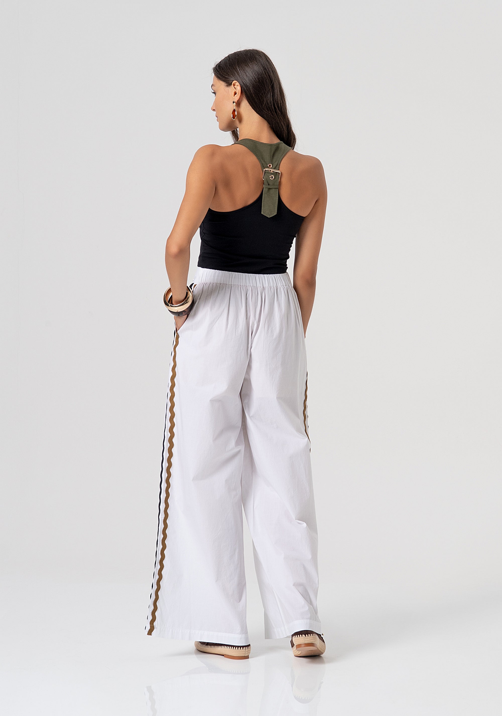 Palazzo pant wide fit made in cotton popeline Fracomina FJ26SV3002W40001-278-3