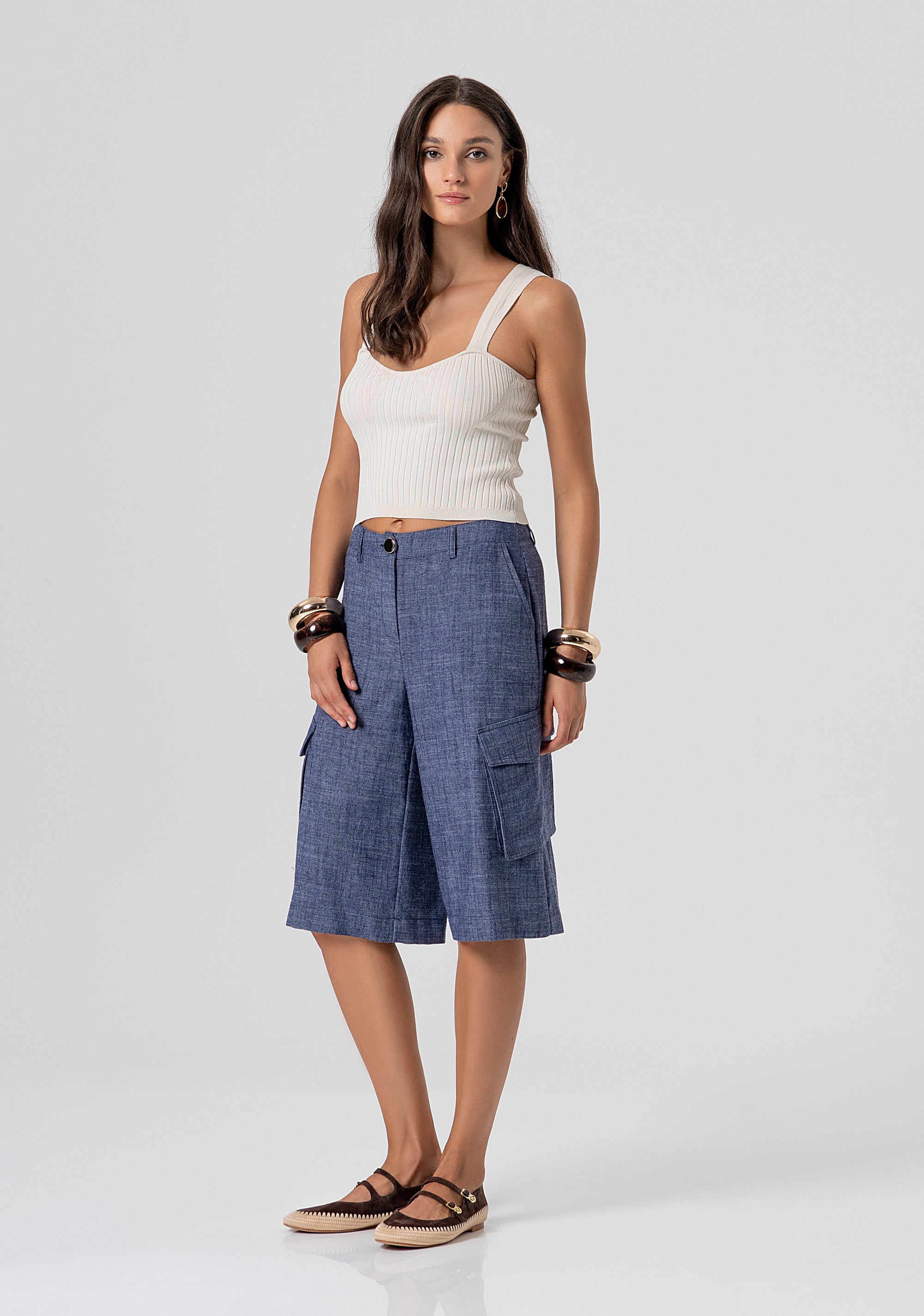 Bermuda cargo made in linen Fracomina FJ26SVC001W84301-064-1