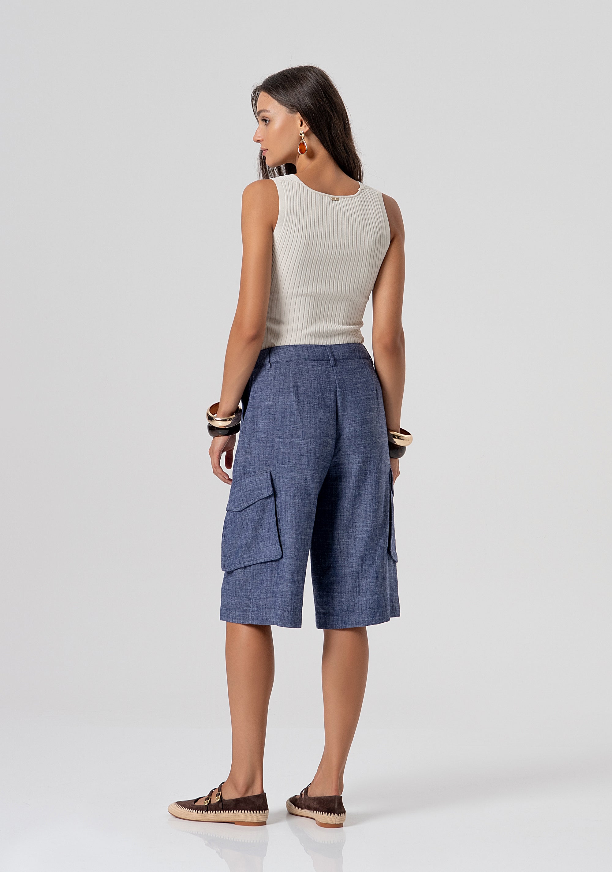 Bermuda cargo made in linen Fracomina FJ26SVC001W84301-064-3