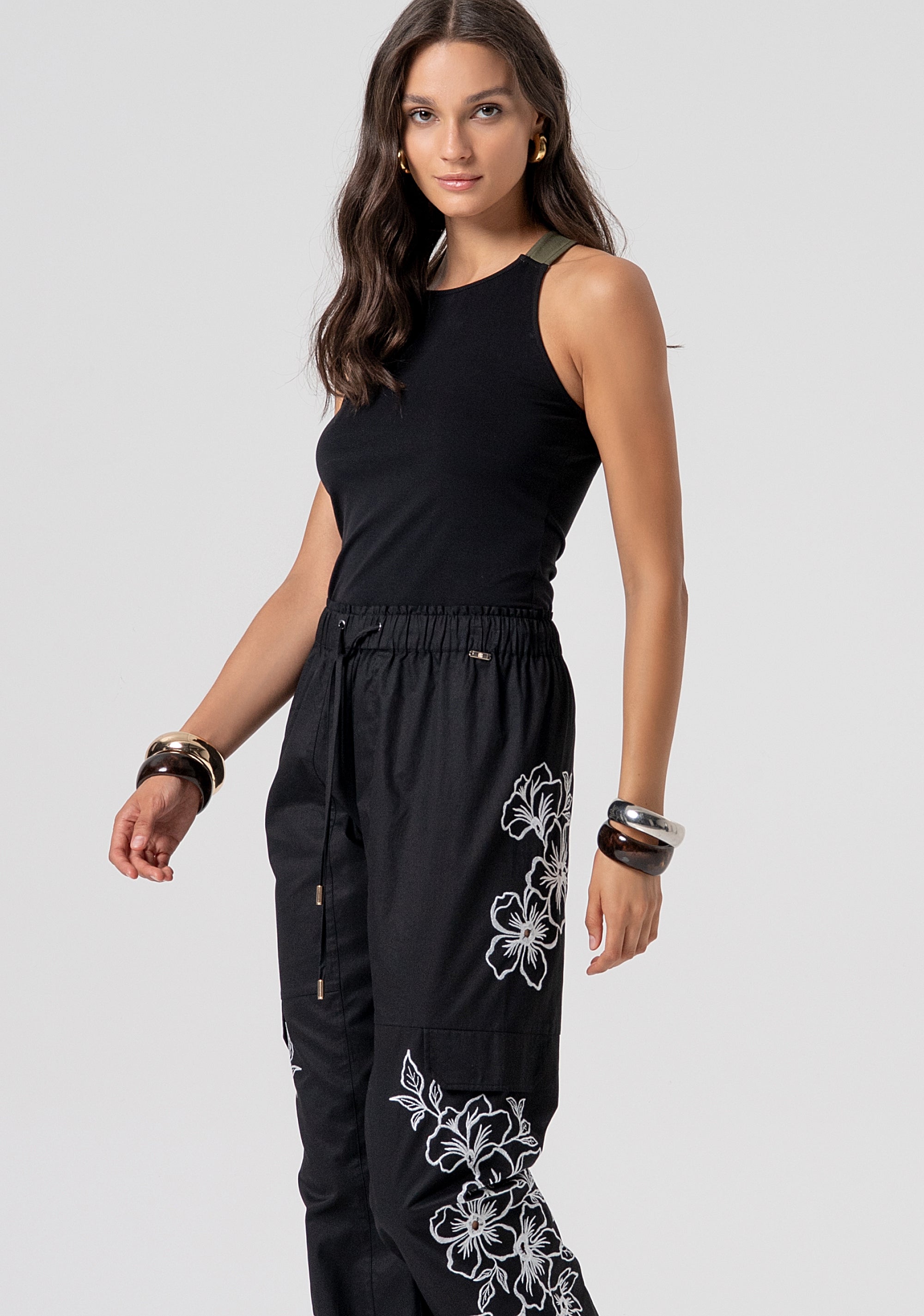 Jogger pant regular fit made in cotton popeline Fracomina FJ26SVC002W400E5-816-2