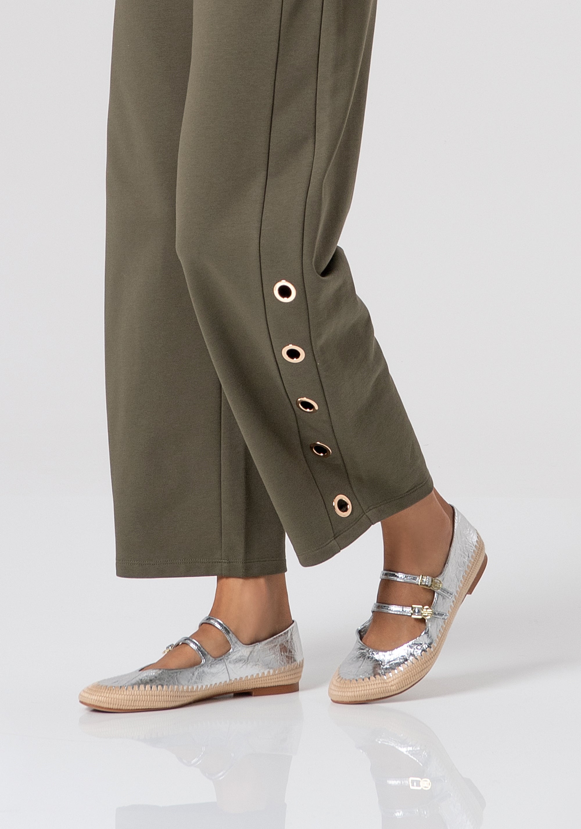 Carrot pant balloon fit made in fleece with eyelets Fracomina FJ26SVD001F44901-M47-3