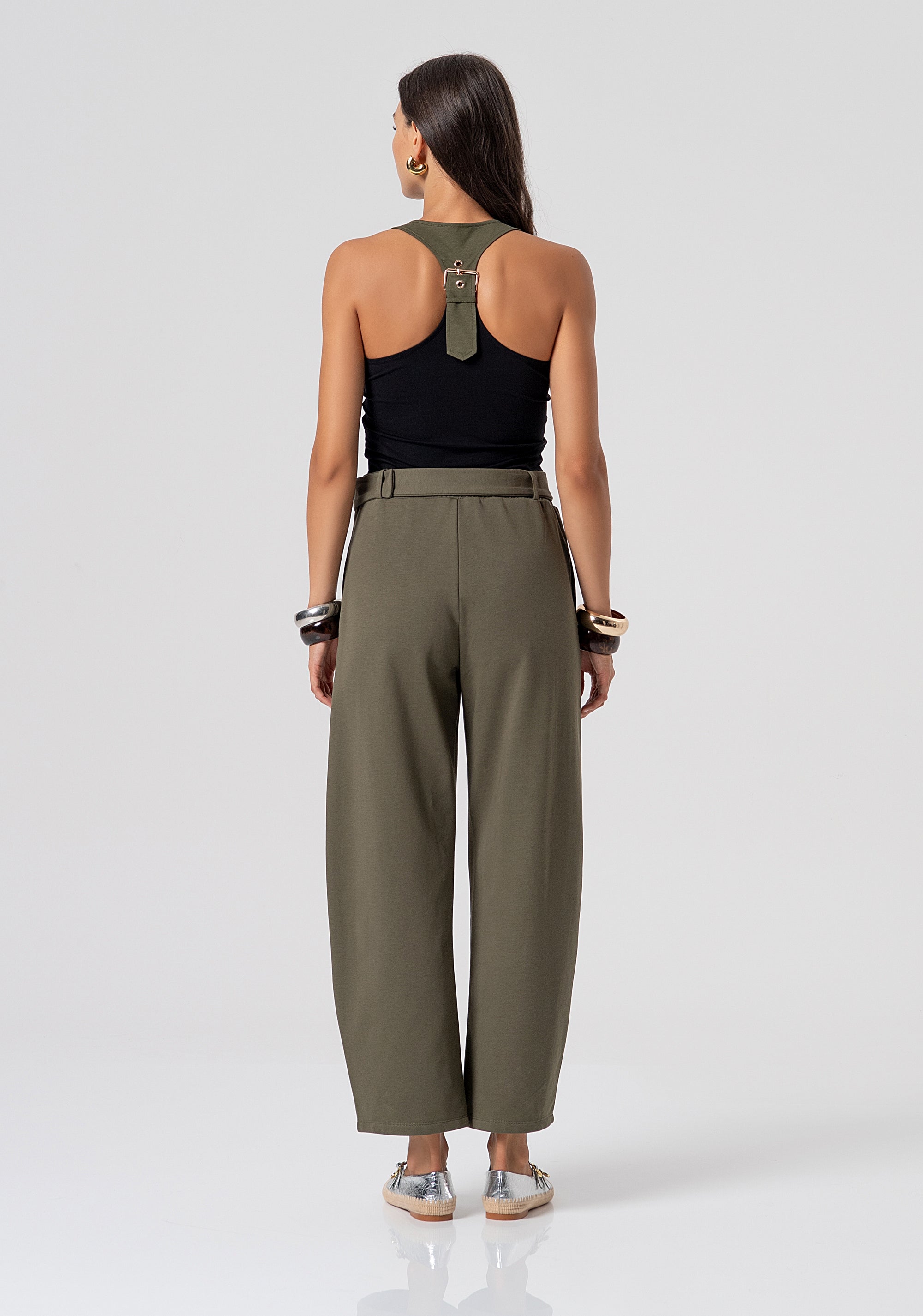 Carrot pant balloon fit made in fleece with eyelets Fracomina FJ26SVD001F44901-M47-4