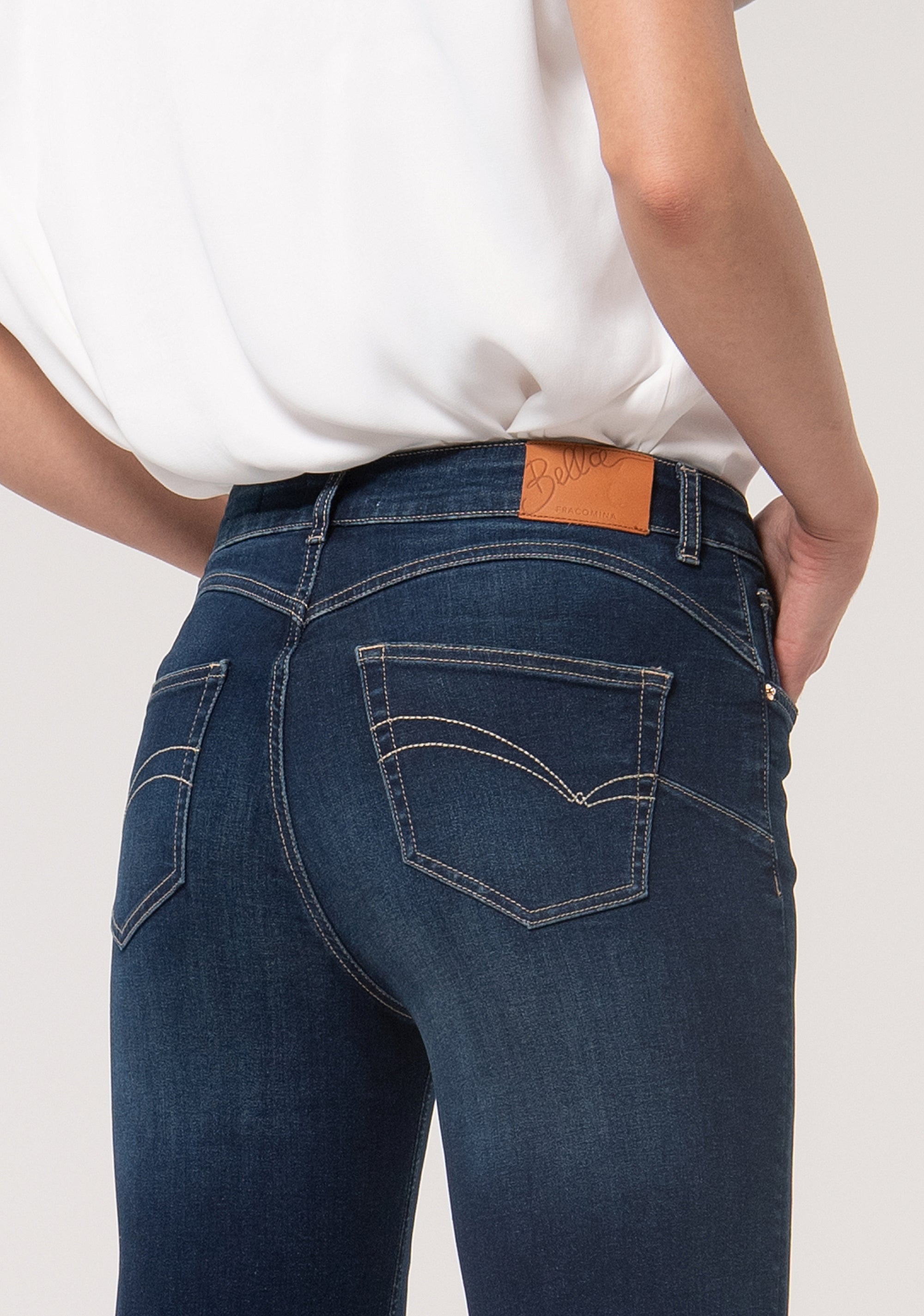 Jeans regular fit with perfect shape effect made in stretch denim with dark wash Fracomina FP000V8050D40101-117-3_339caf07-7e5f-4508-bc94-7452a86e70a9