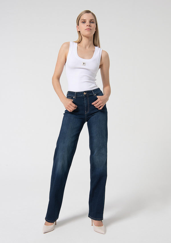 Jeans regular fit made in denim with dark wash Fracomina FP000V8050D40101-117