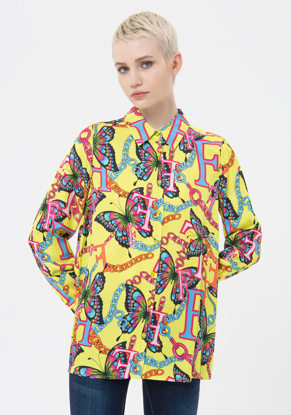 Regular shirt with patterned print Fracomina FP23ST6010W413R8-L85