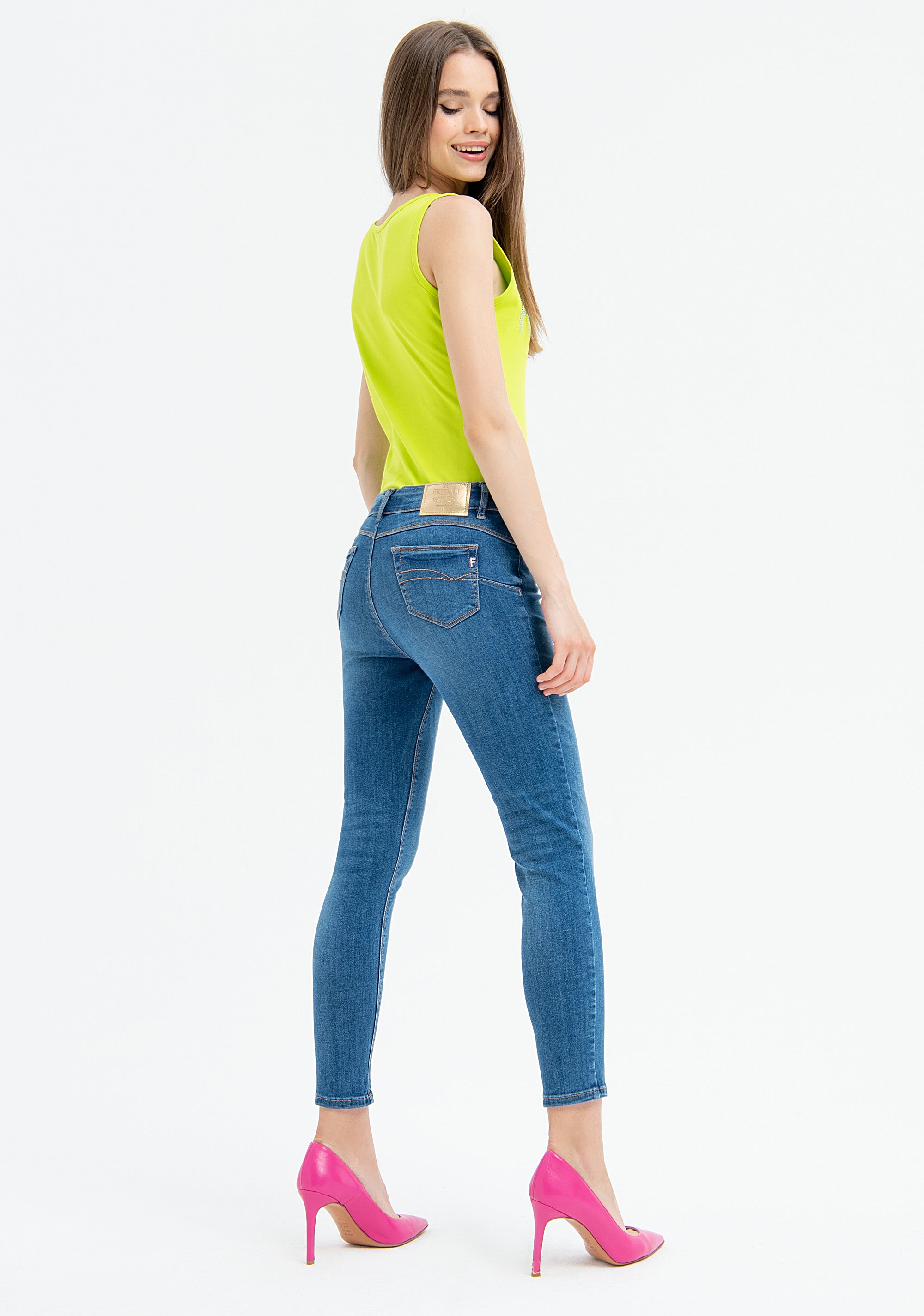 Jeans skinny fit with push-up effect made in denim with middle wash Fracomina FP23SV8000D40102-B06-4
