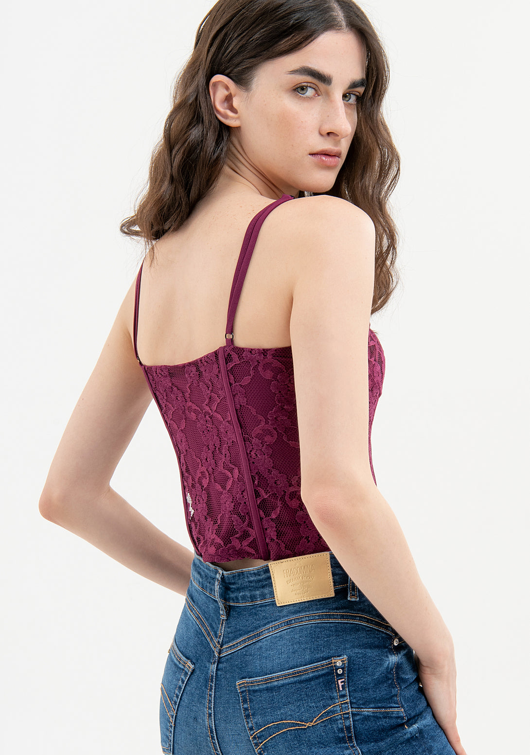Top bustier slim fit made in lace Fracomina FP23WT2005W63801-I79-3