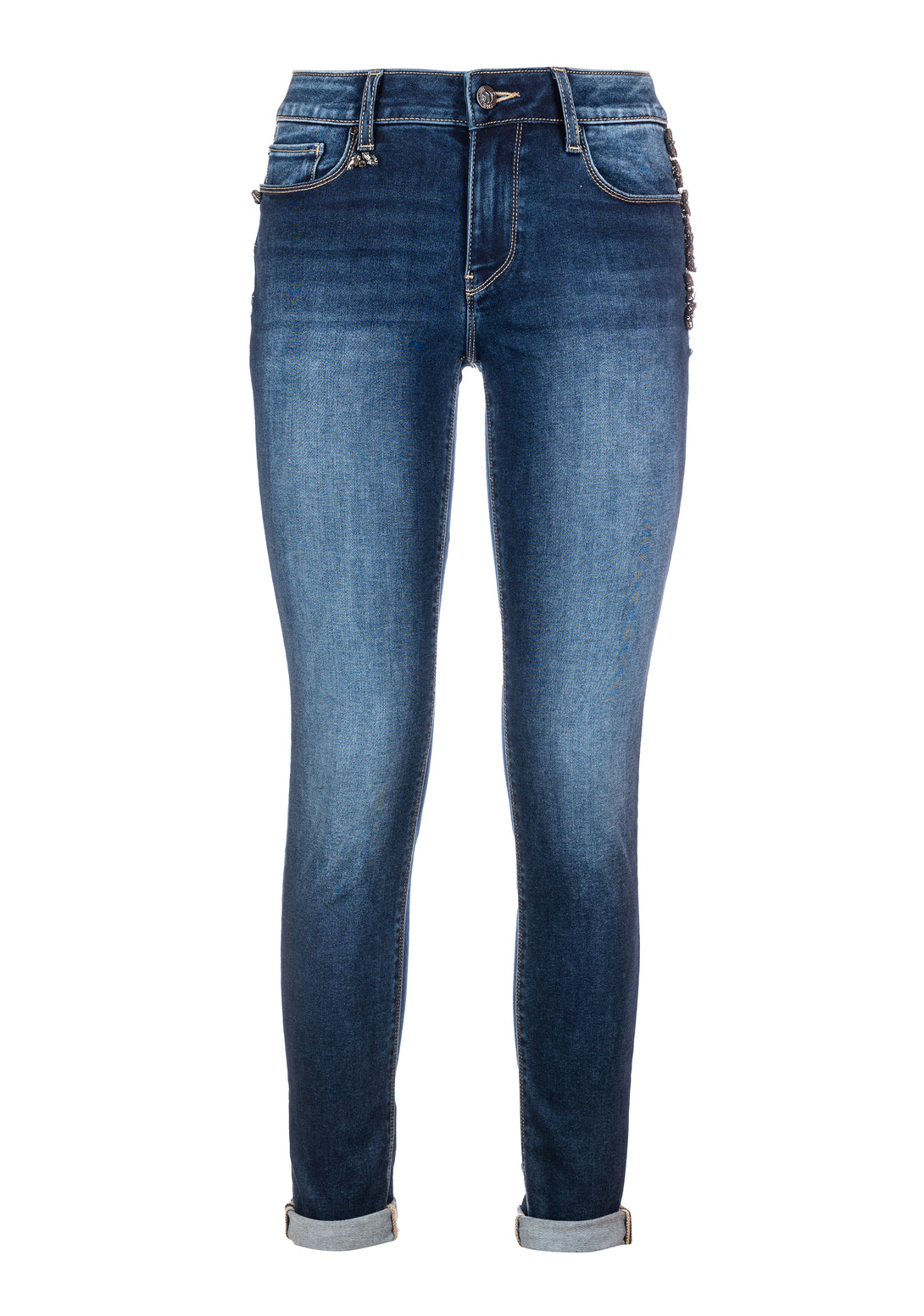 Jeans slim fit push up effect made in denim with middle wash
