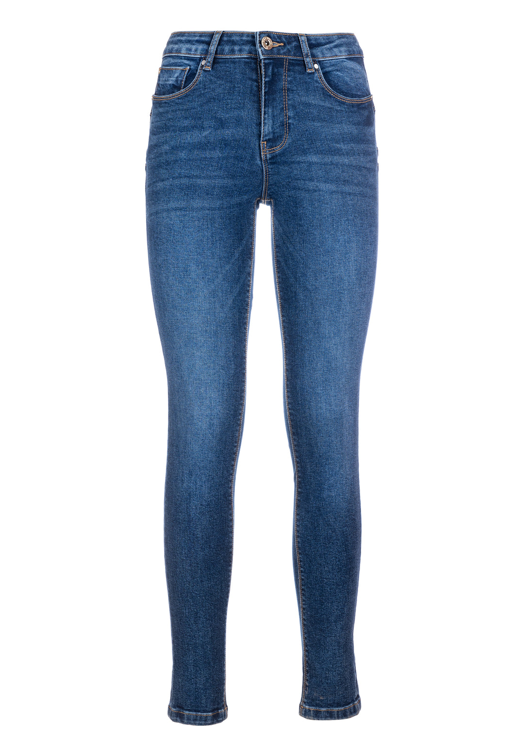 Jeans slim fit push up effect made in denim with middle wash and stone