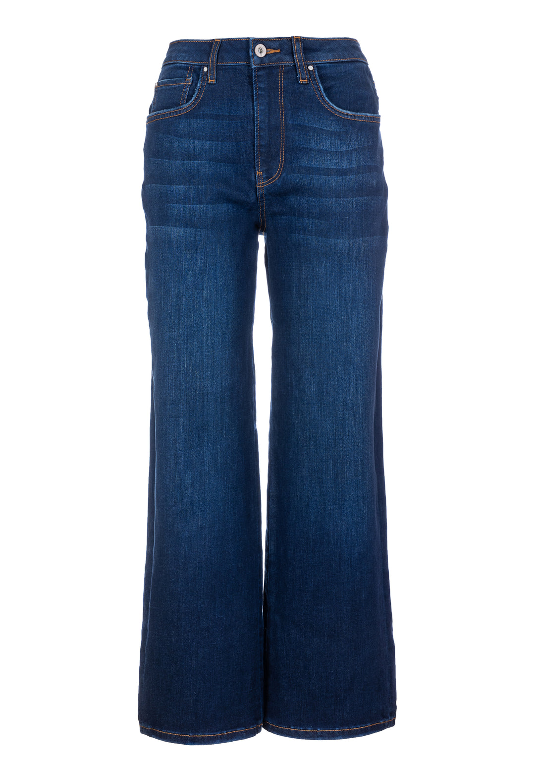 Jeans wide fit cropped made in denim with middle wash