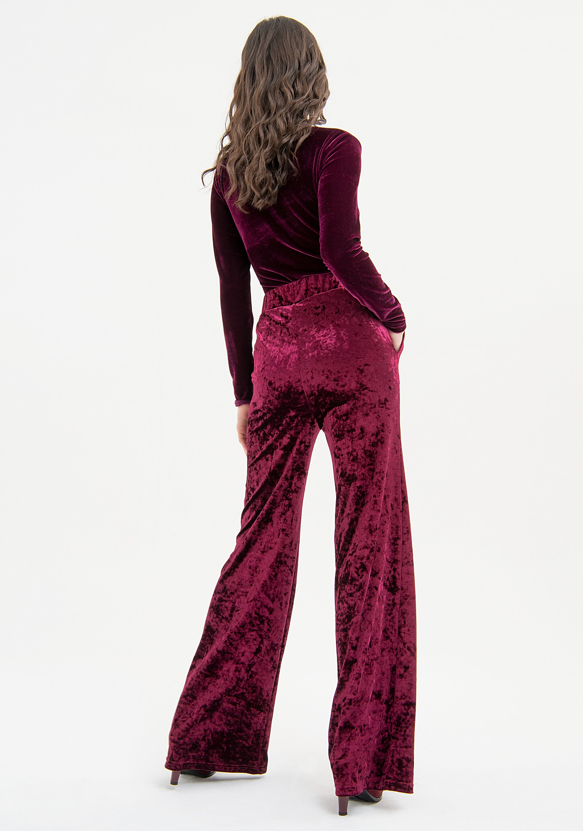 Palazzo pant wide fit made in velvet Fracomina FP23WV3005F44101-R43-4