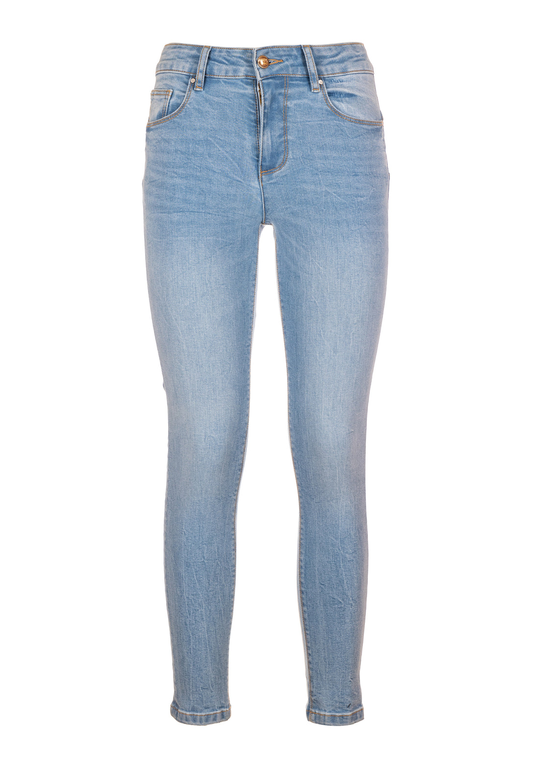 Jeans skinny fit with push up effect made in denim with light wash and bleach