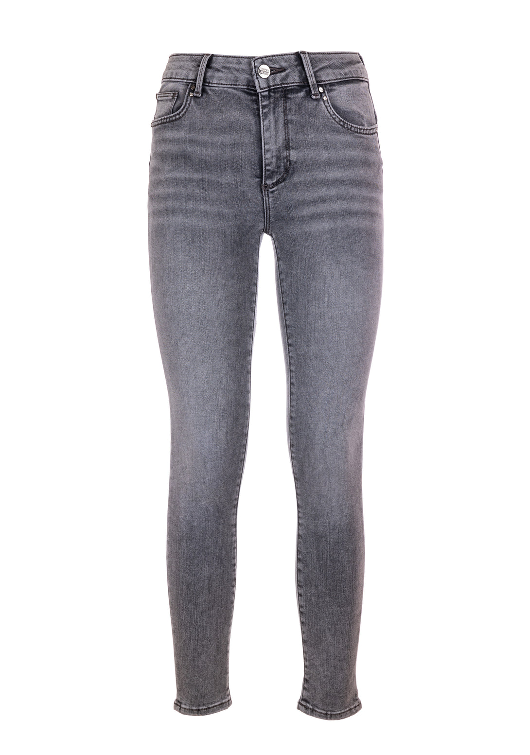 Jeans skinny fit with push up effect made in grey denim with middle wash