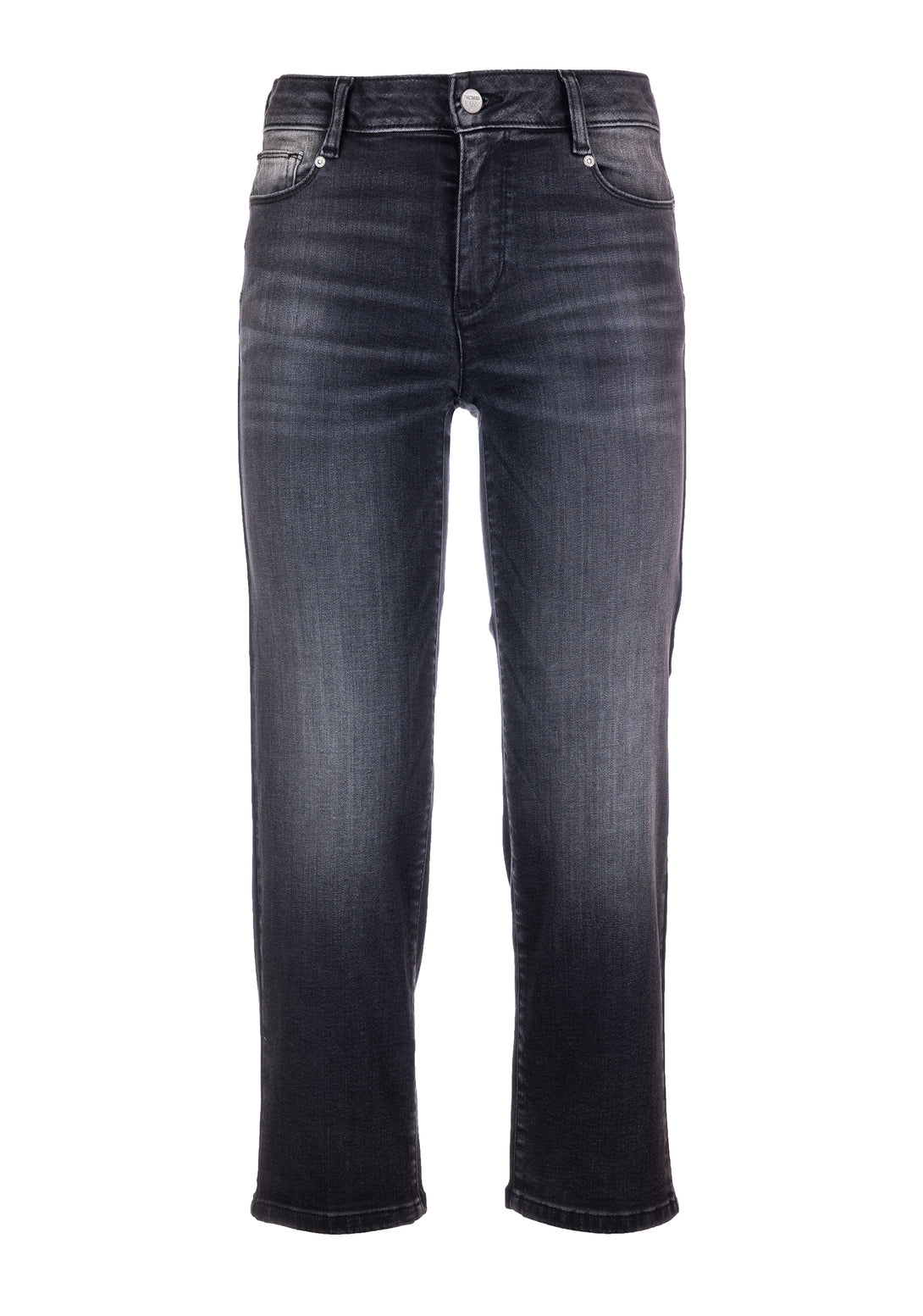 Jeans cropped with push up effect made in black denim with middle wash