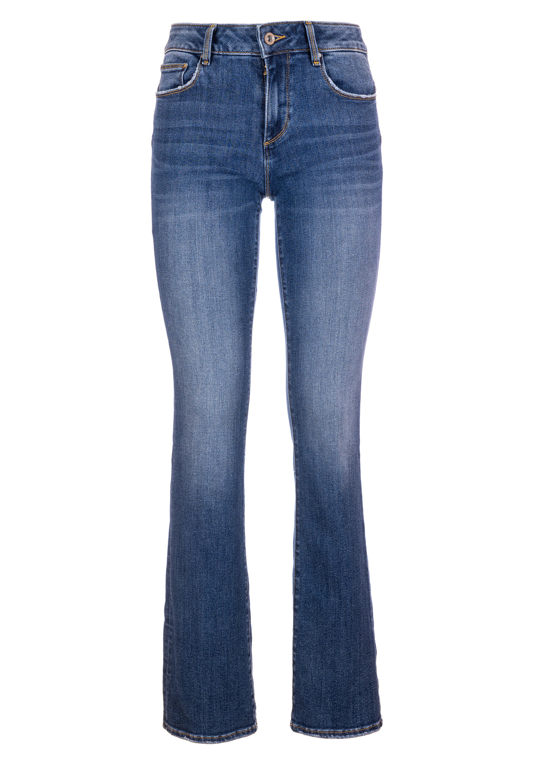 Jeans bootcut with push up effect made in denim with middle wash