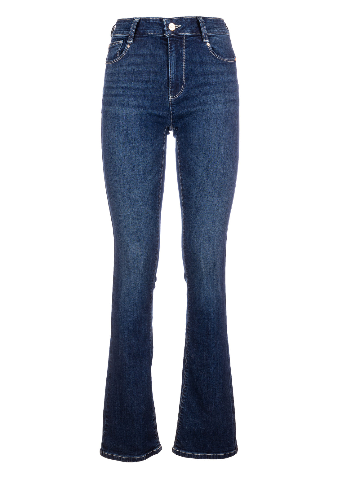 Jeans bootcut with push up effect made in denim with dark wash