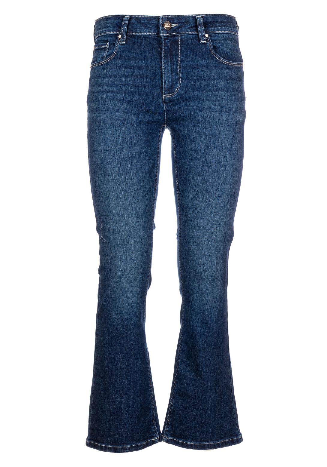 Jeans cropped flare with push up effect made in denim with middle wash